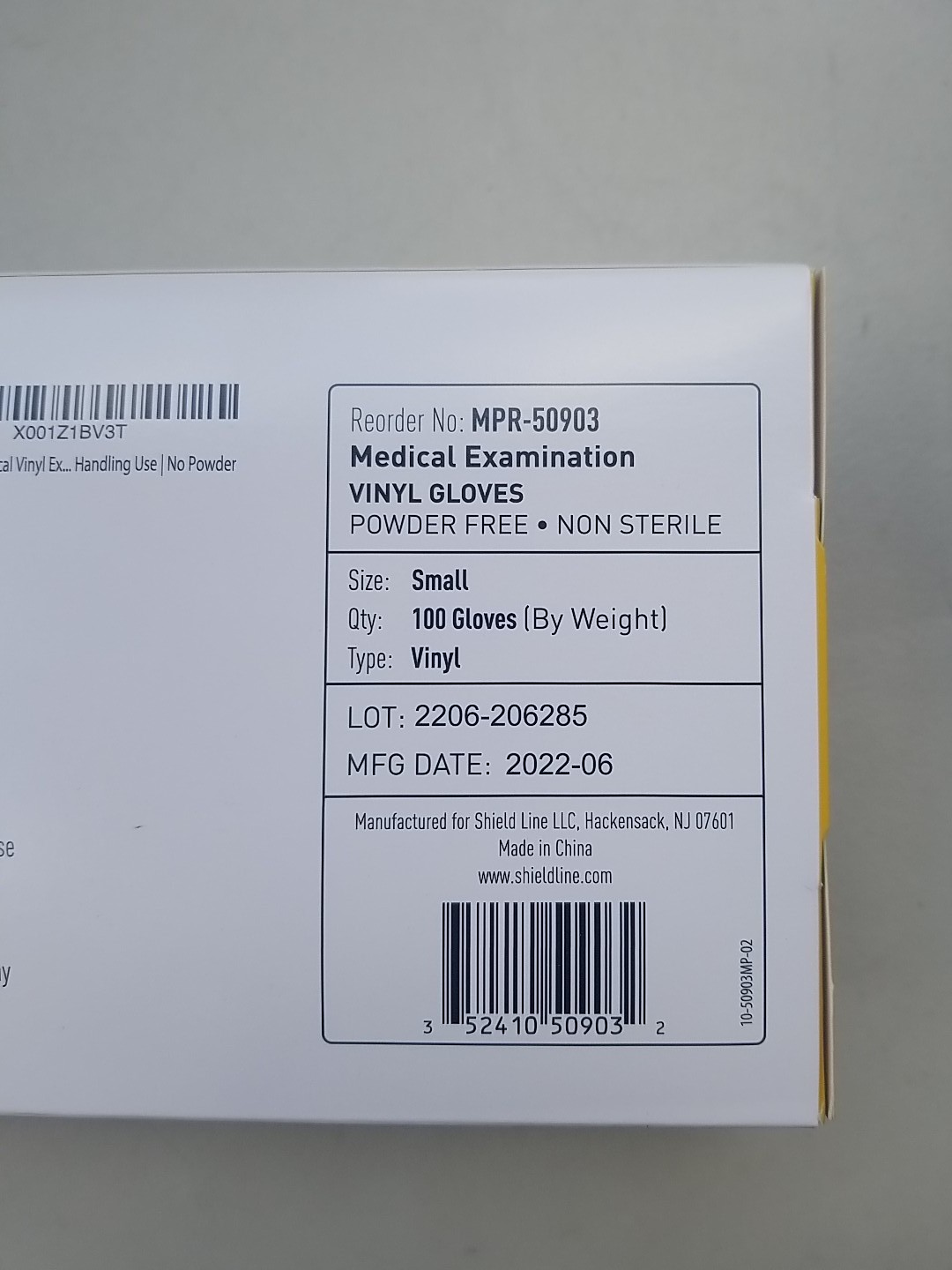 Medpride Medical Vinyl Examination Gloves, Latex Free Rubber, Size Small -100/Bx