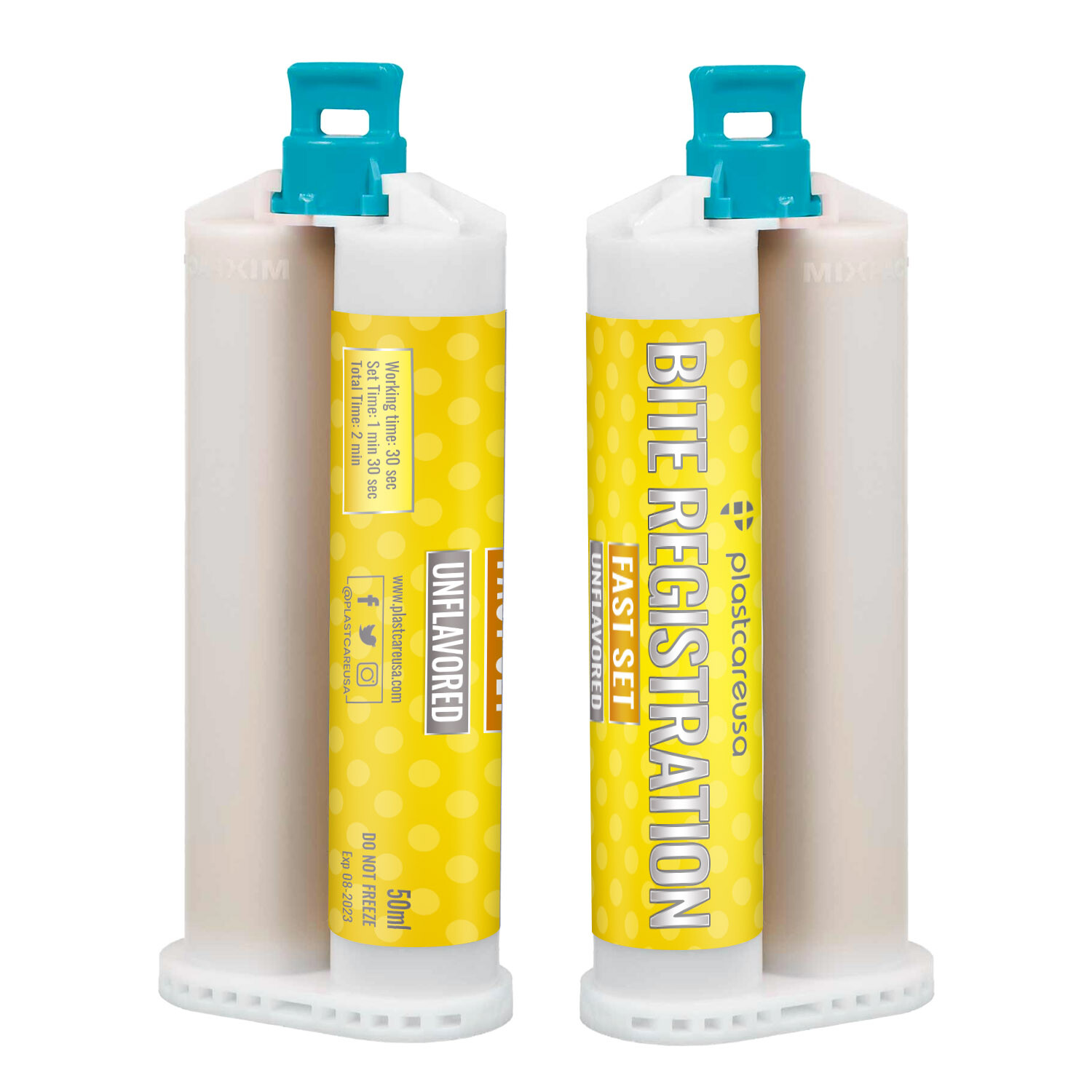 20 FAST Set Bite Registration Impression Material, Unflavored, 50ml Cartridges