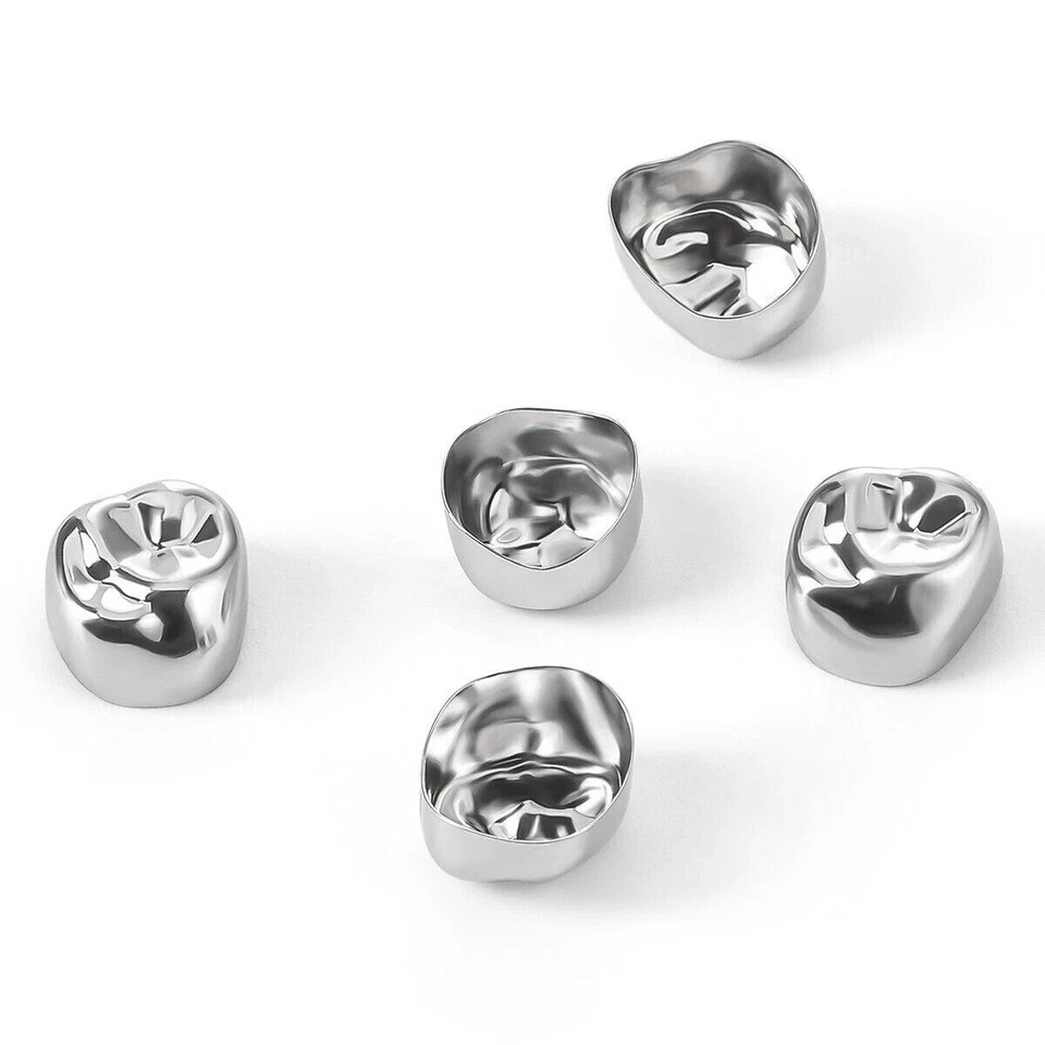 5 Pcs/Box Dental Stainless Steel Kids Primary Molar Crown Pediatric Metal Crowns