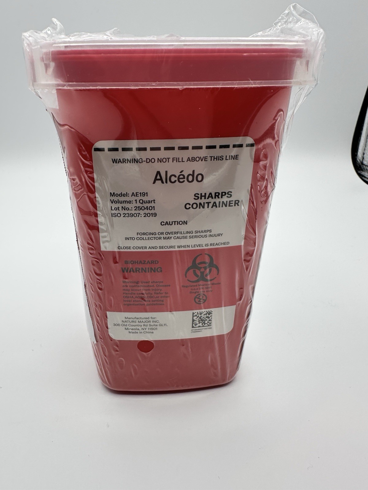 Alcedo Sharps Container for Home Use 1 Quart 1 pack Needle and Syringe Disposal