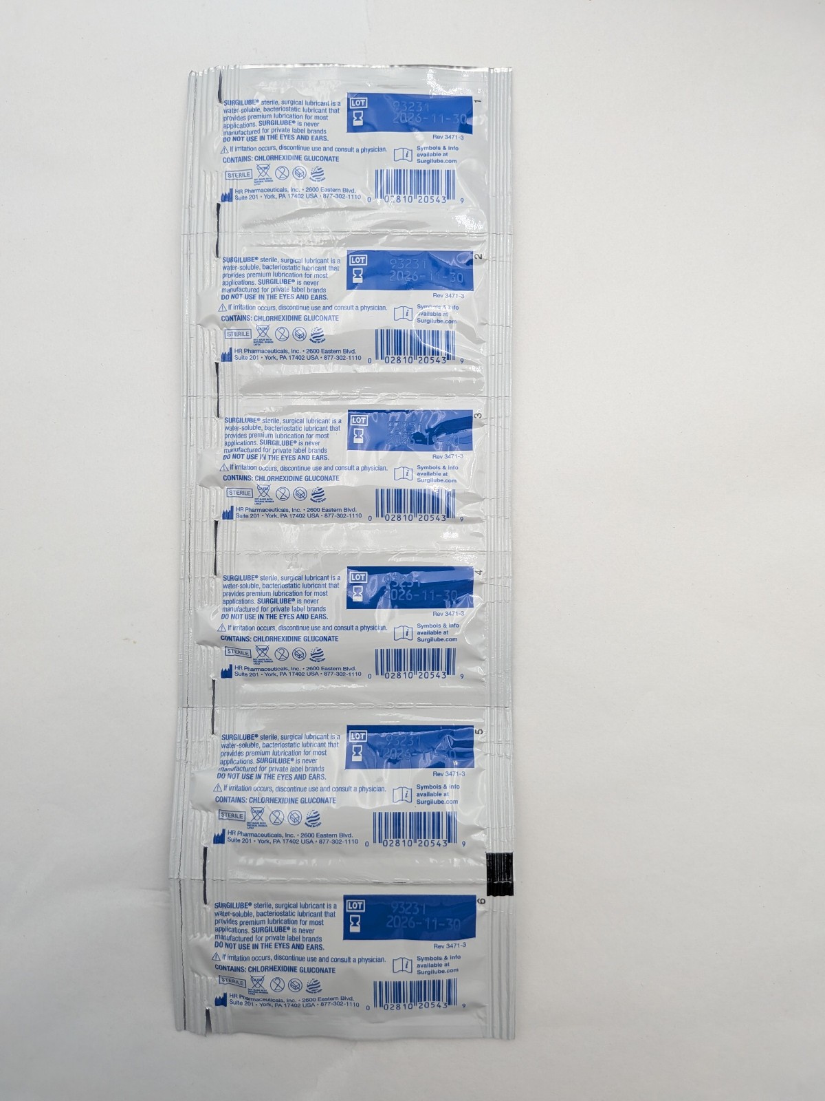 Surgilube Surgical Lubricant Sterile Jelly Foil Pac 3g – 144 Single Use Packets