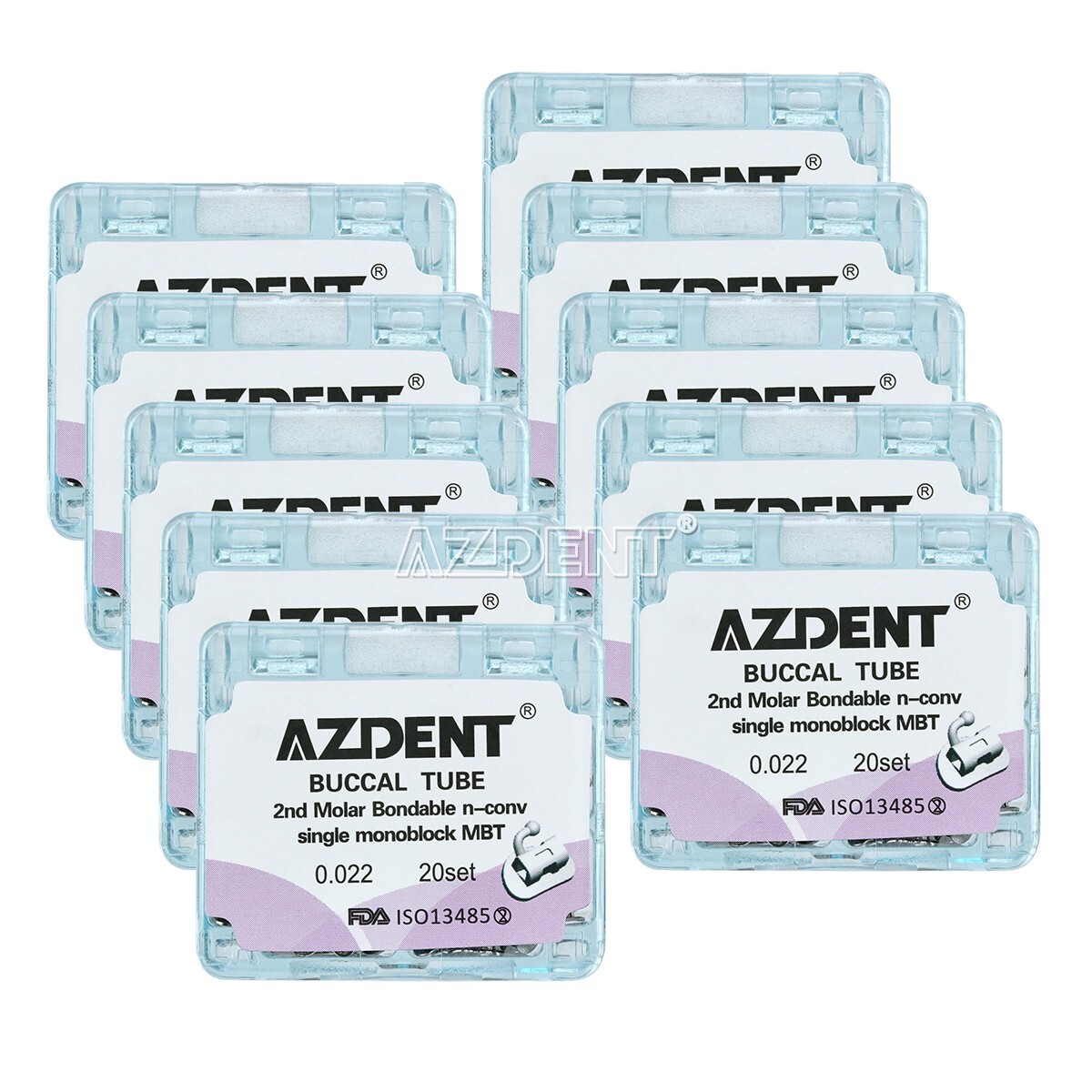AZDENT Dental Orthodontic Buccal Tubes 1st 2nd Molar Tube Roth MBT 022 Bondable