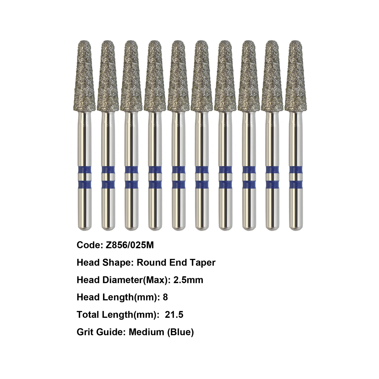 Dental Diamond Bur Zirconia Cutting Bur Round Football FG Fine Medium Grit Z856