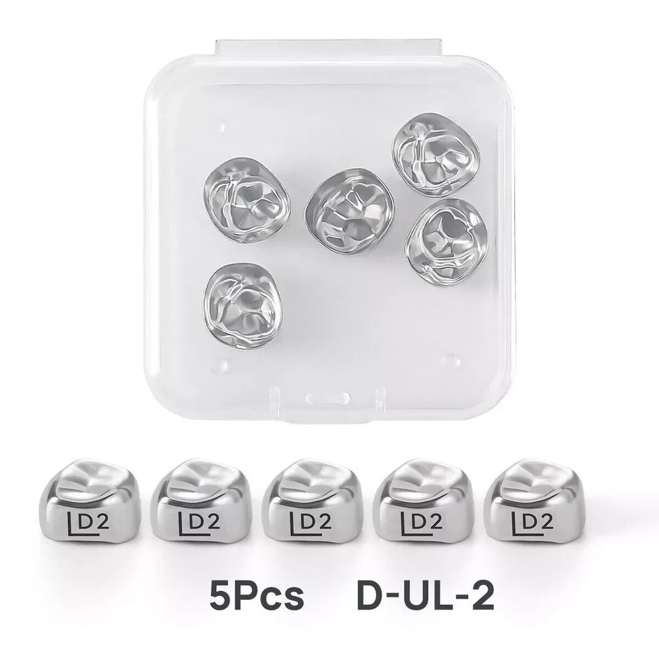5 Pcs/Box Dental Stainless Steel Kids Primary Molar Crown Pediatric Metal Crowns