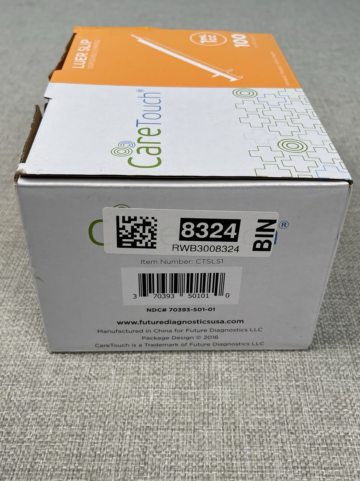 100x CareTouch Luer Lock Disposable Syringes (NO Needle) 1 cc/mL EXP 05/01/2026