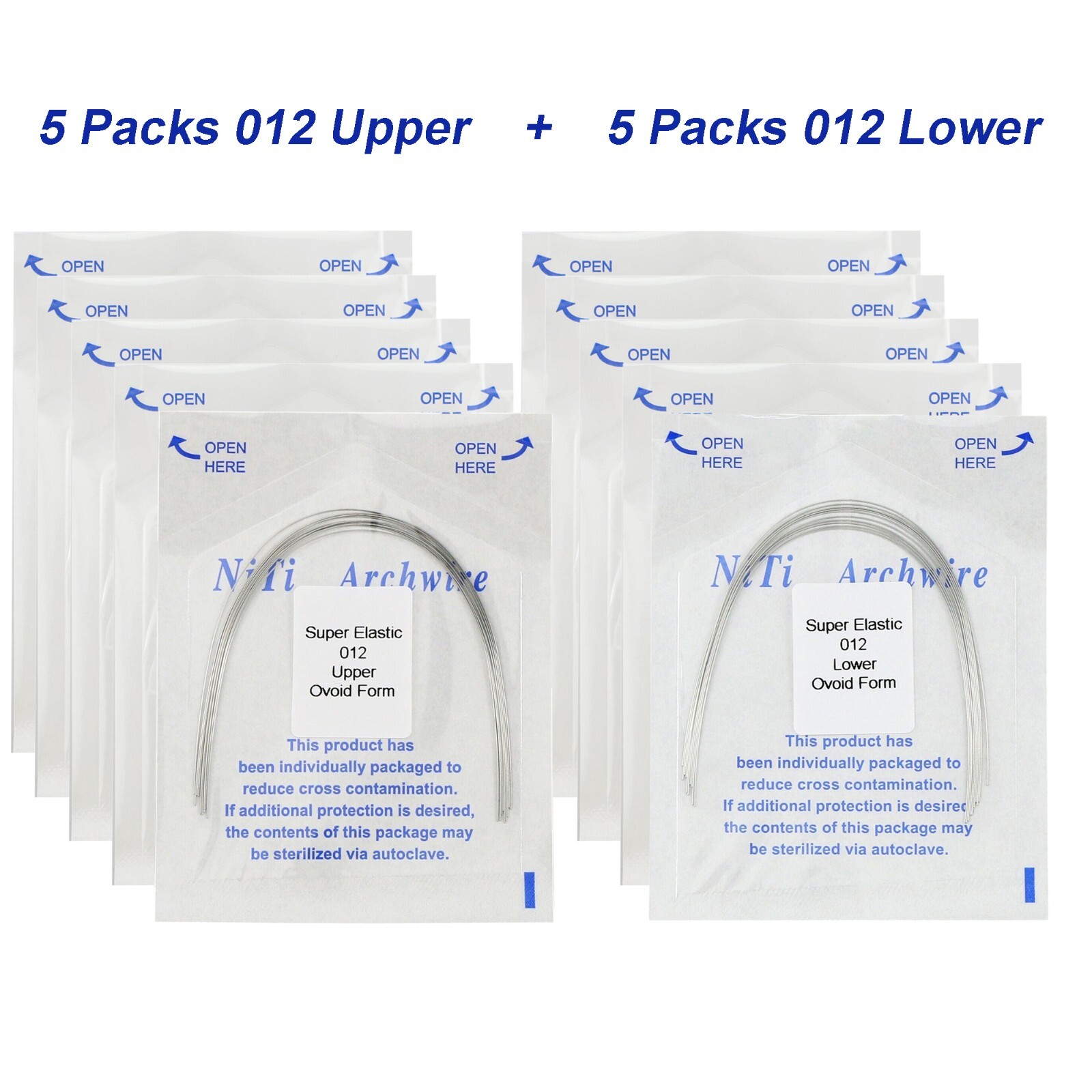 100PCS Dental Orthodontic Arch Wire Niti Round Rectangular Ovoid Natural 16X22