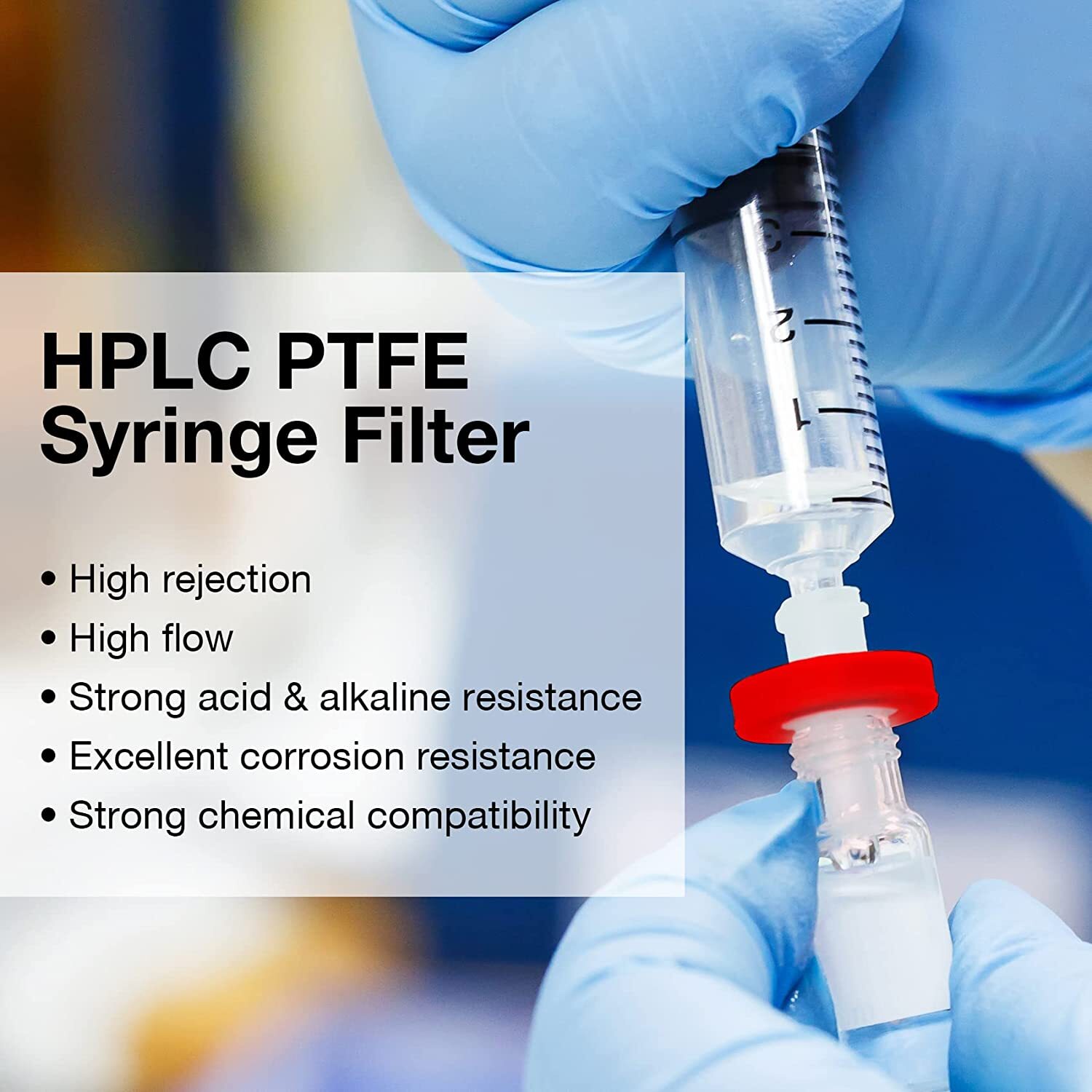 50ps PTFE Membrane Syringe Filters 0.22um Pore Size 13mm Hydrophilic Non-sterile