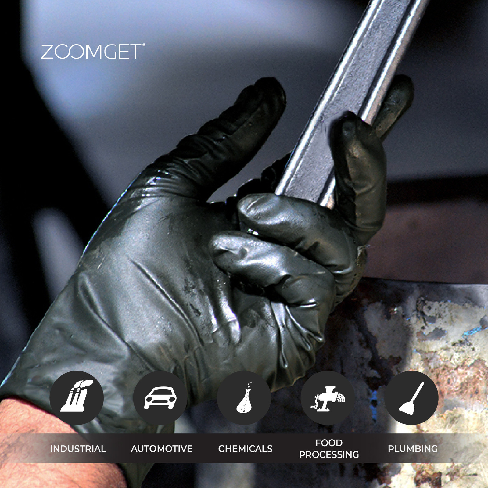 1st Choice 5 mil Industrial Black Nitrile Gloves, Latex & Powder-Free, 1000/Case