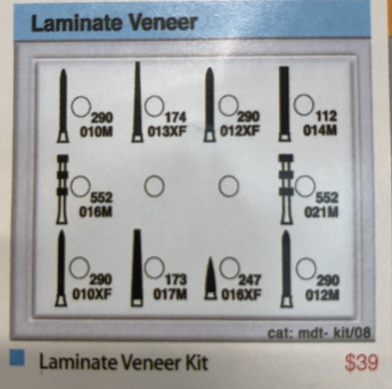 MDT Dental 1 The Laminate Veneer Kit FG Diamond Burs & autoclavable