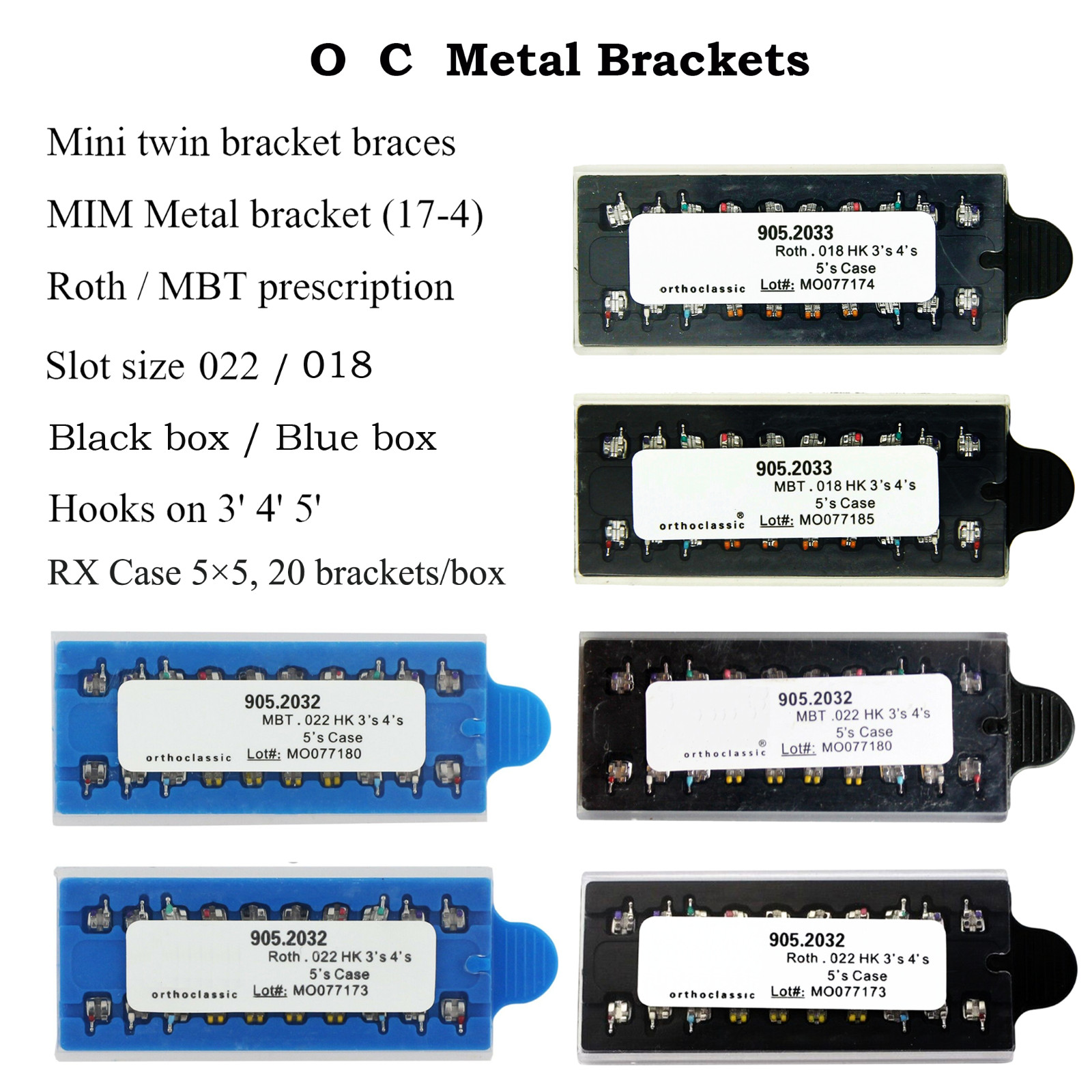 Dental Orthodontic Bracket Metal Braces Mini Standard Roth MBT 022 018 Damon Q