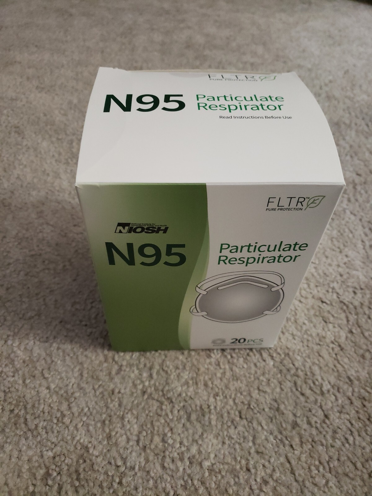 FLTR Pure Protection NIOSH N95 Particulate Respirators 20pk New in box