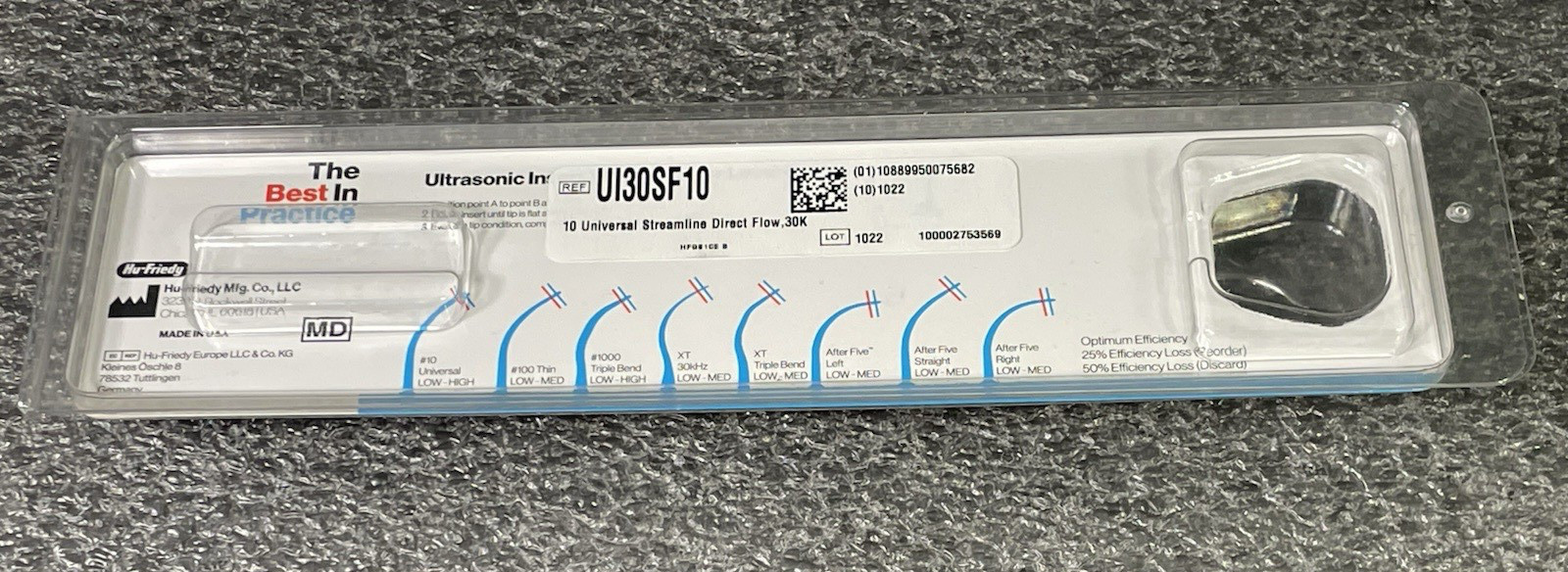 New Hu-Friedy 10 Universal Streamline Direct Flow 30k Ultrasonic Insert UI30SF10