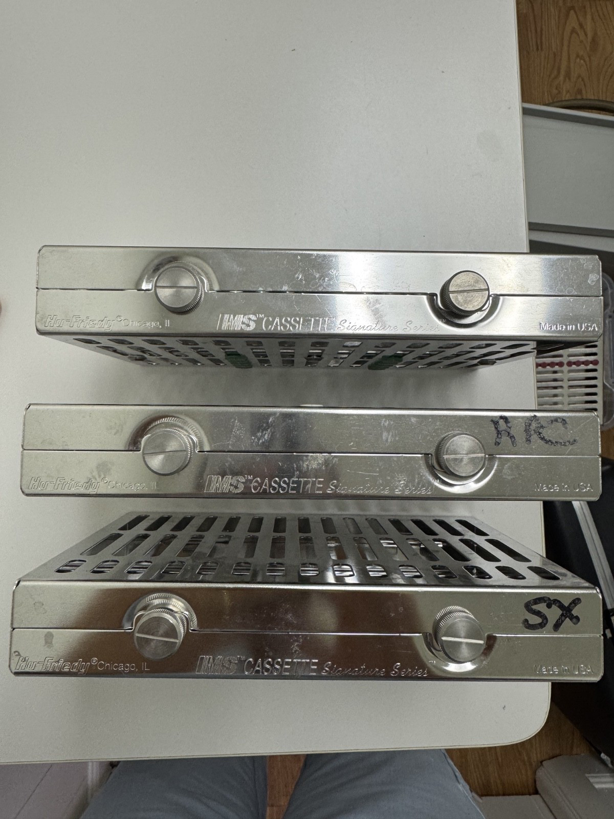 Lot of 3 Hu-Friedy IMS Cassette Instrument Sterilization Trays Dental