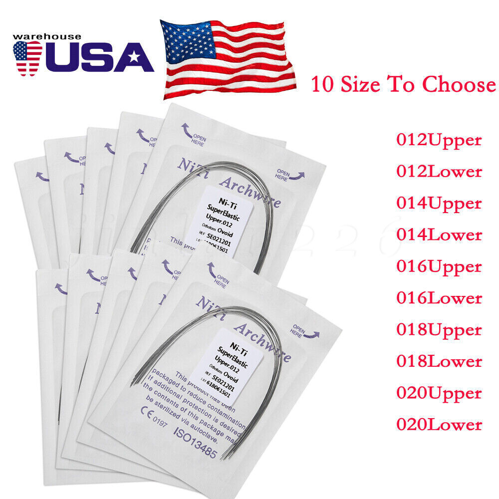 All Size Dental Orthodontic Super Elastic Niti Round Arch Wire Ovoid Form