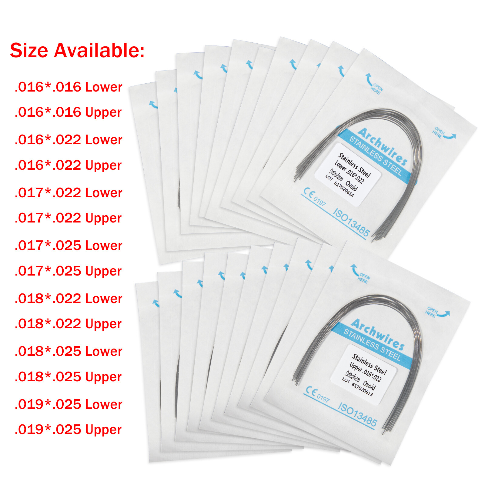 Dental Orthodontic Arch Wire Stainles Steel Rectangular Ovoid/Nature Form ns