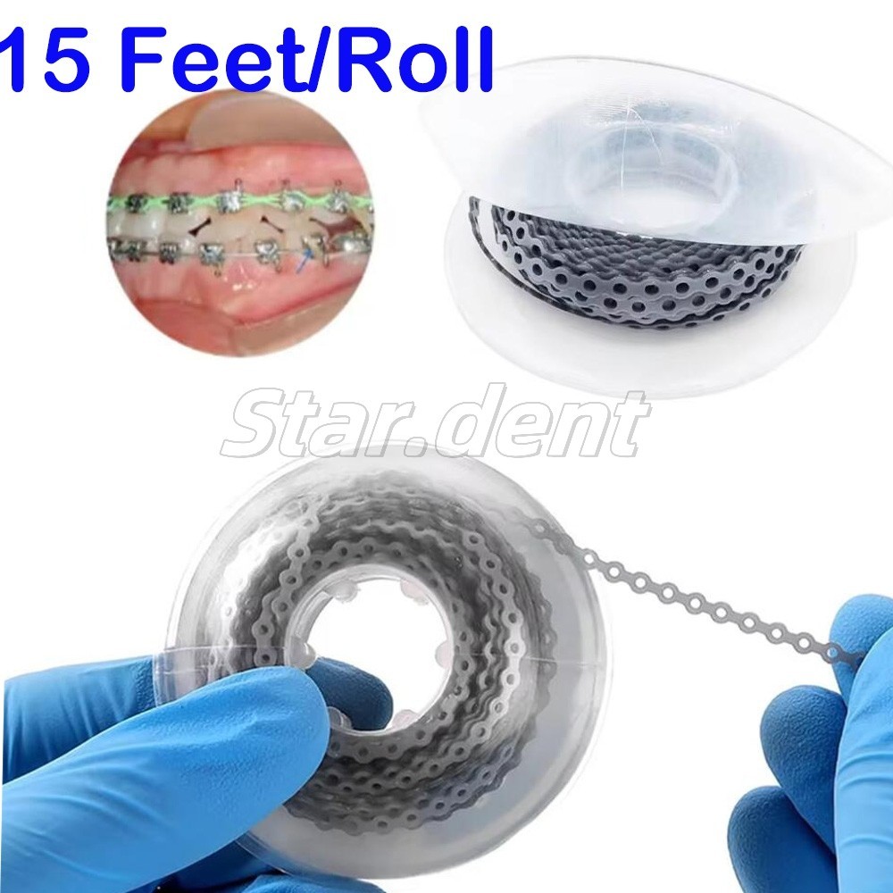 Dental Ortho Elastic Ultra Power Chain Rubber Braces Bands Long/Short/Continuous