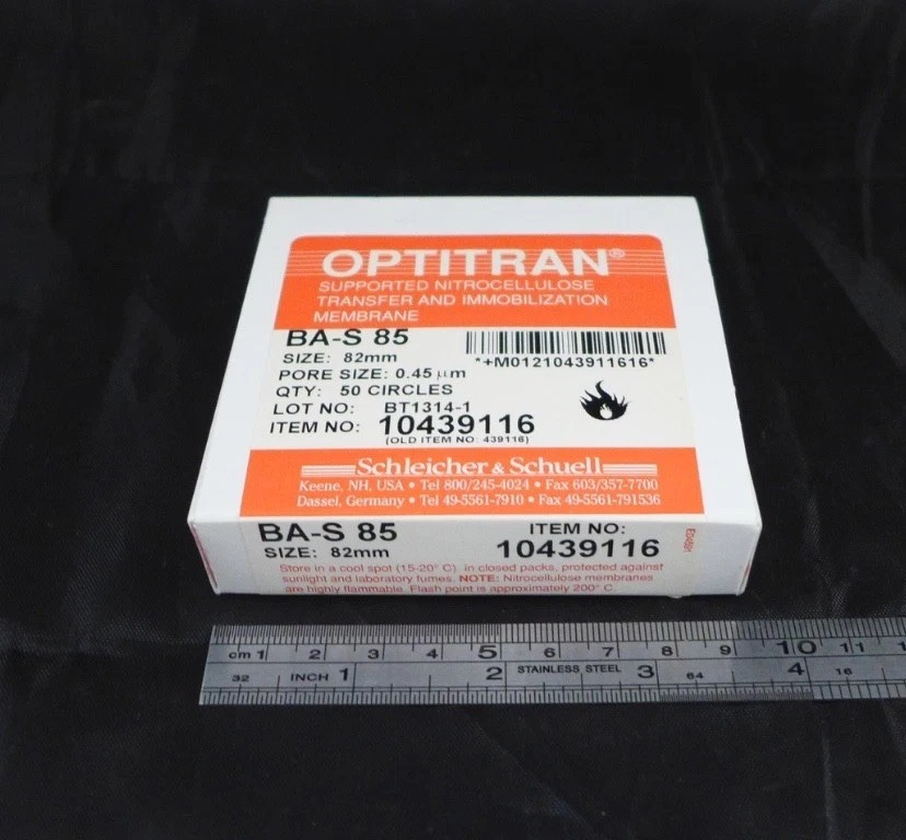 S&S Optitran BA-S 85 Nitrocellulose Filter, pk/50, 82mm diam, 0.45µ #10439116
