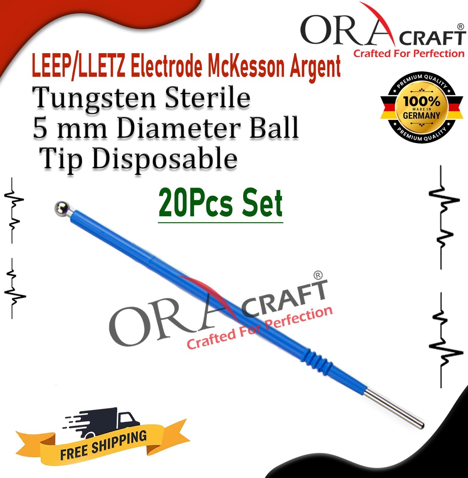 LEEP/LLETZ Electrode McKesson Argent Tungsten Sterile 5 mm Ball Tip Disposible