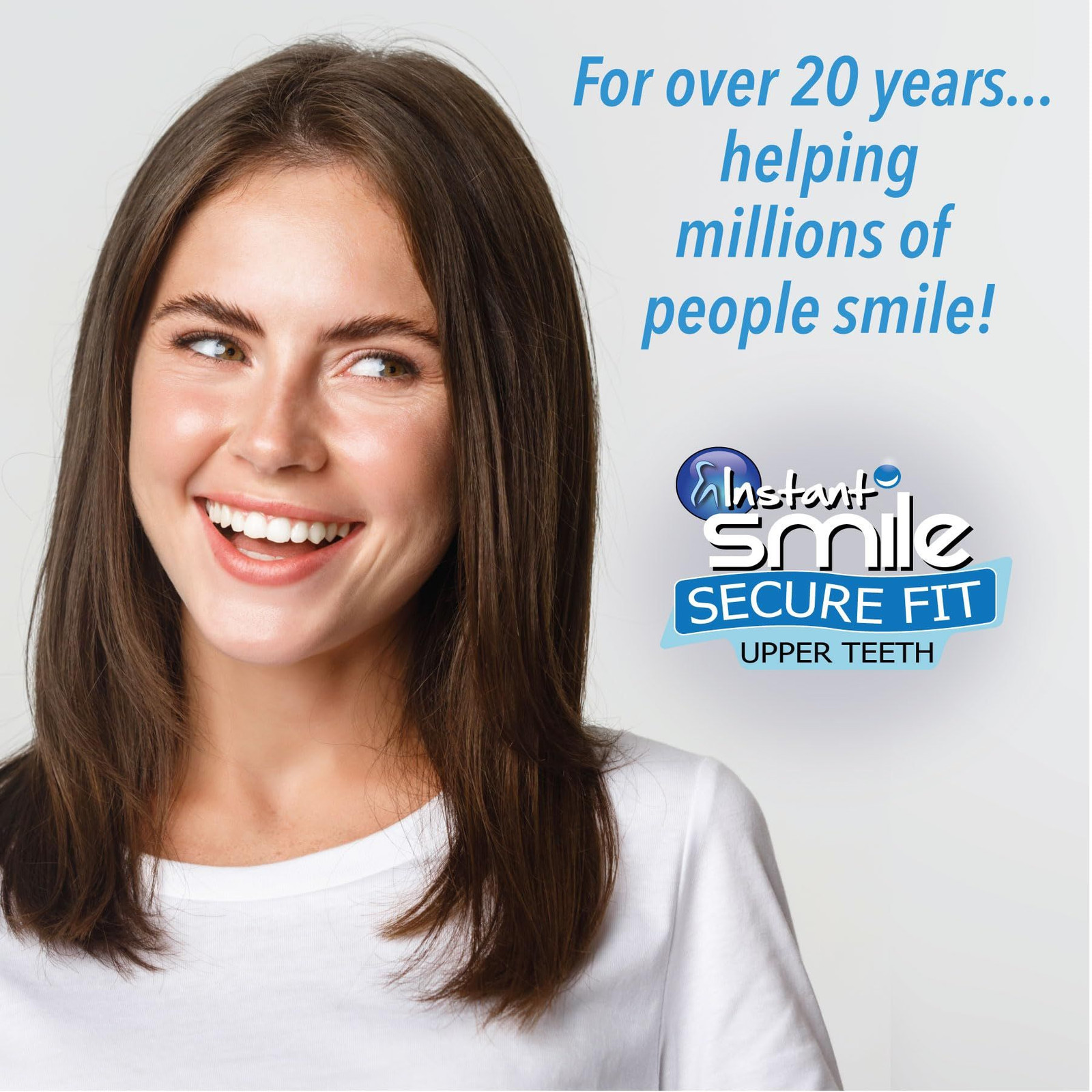 Instant Smile Secure Fit Upper Teeth Veneer – 1 Count (Pack of 1), White