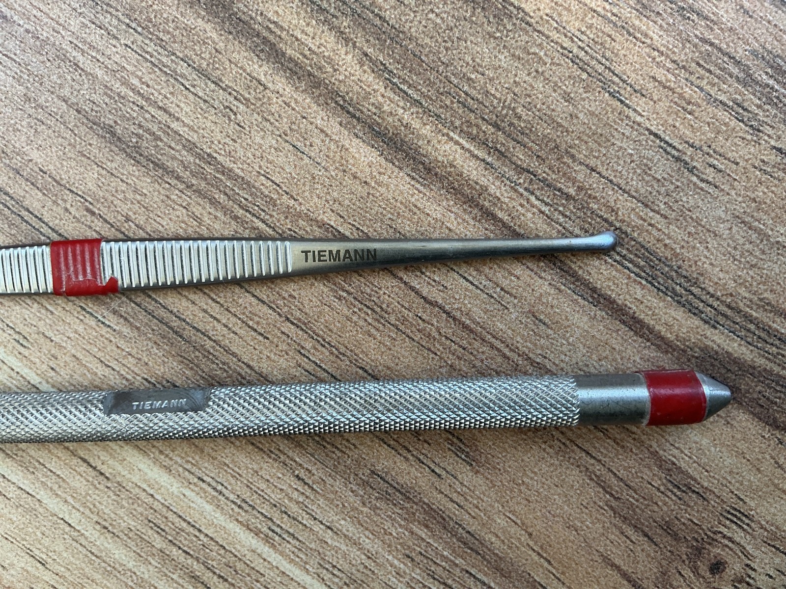 2-Tiemann Surgical Dermal Curette Size Unknown Stainless Steel Instrument German