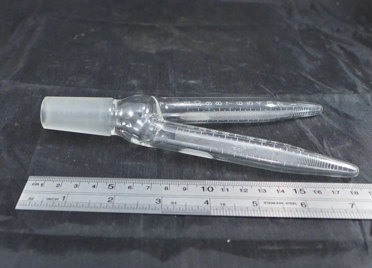 Distillation collection tube, dual 12ml tubes, 24/40 ST inner/male