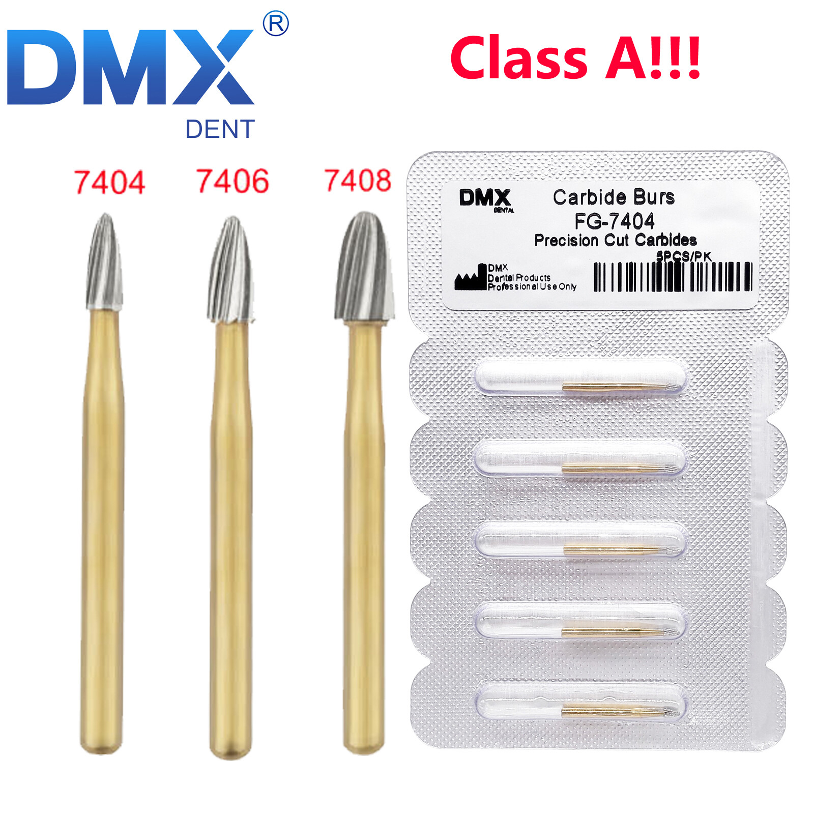 Dental Tungsten Carbide Burs Trimming & Finishing Egg Football FG 7404 7406 7408