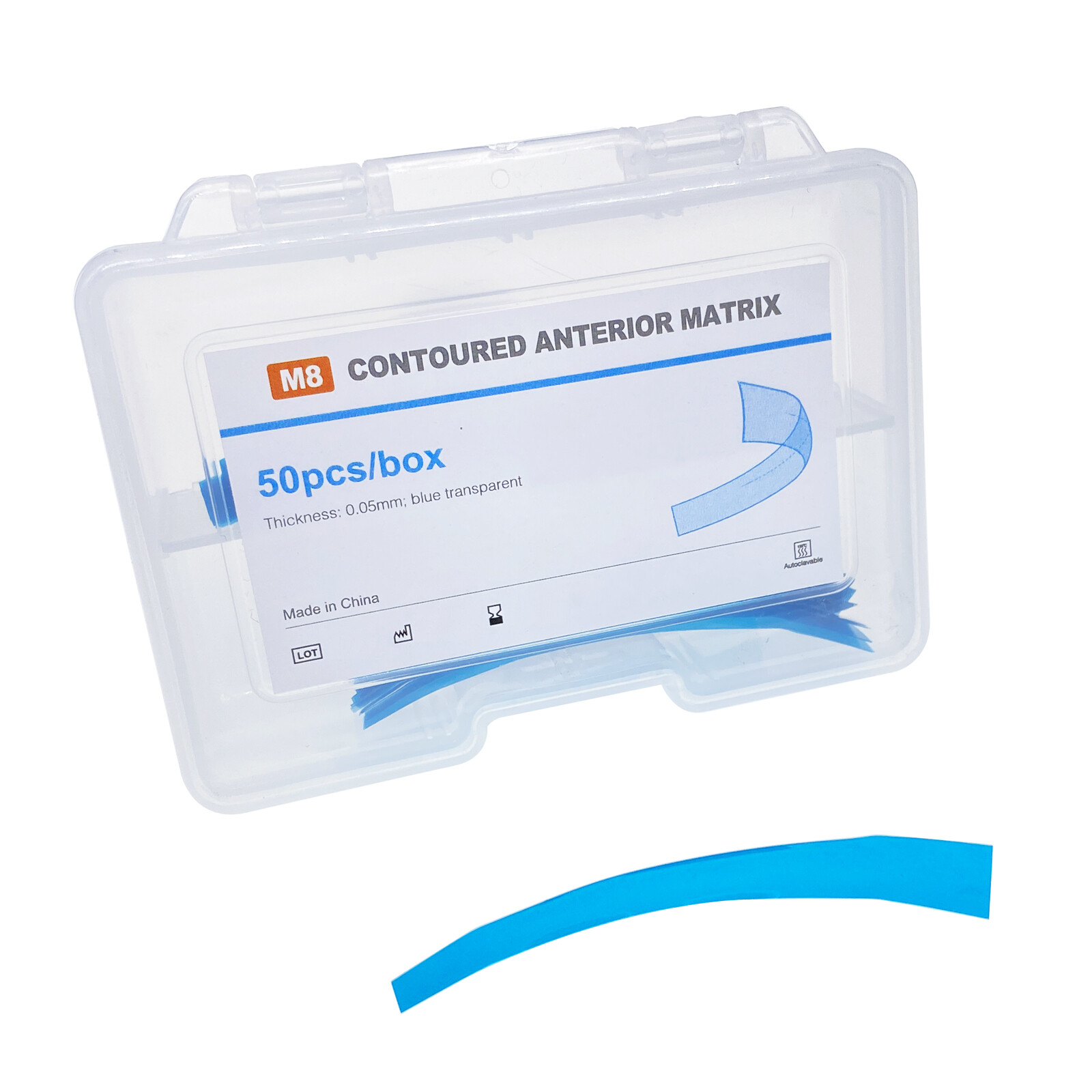 Dental Contoured Anterior Matrix Bands Polyester Anterior Strips Matrices System