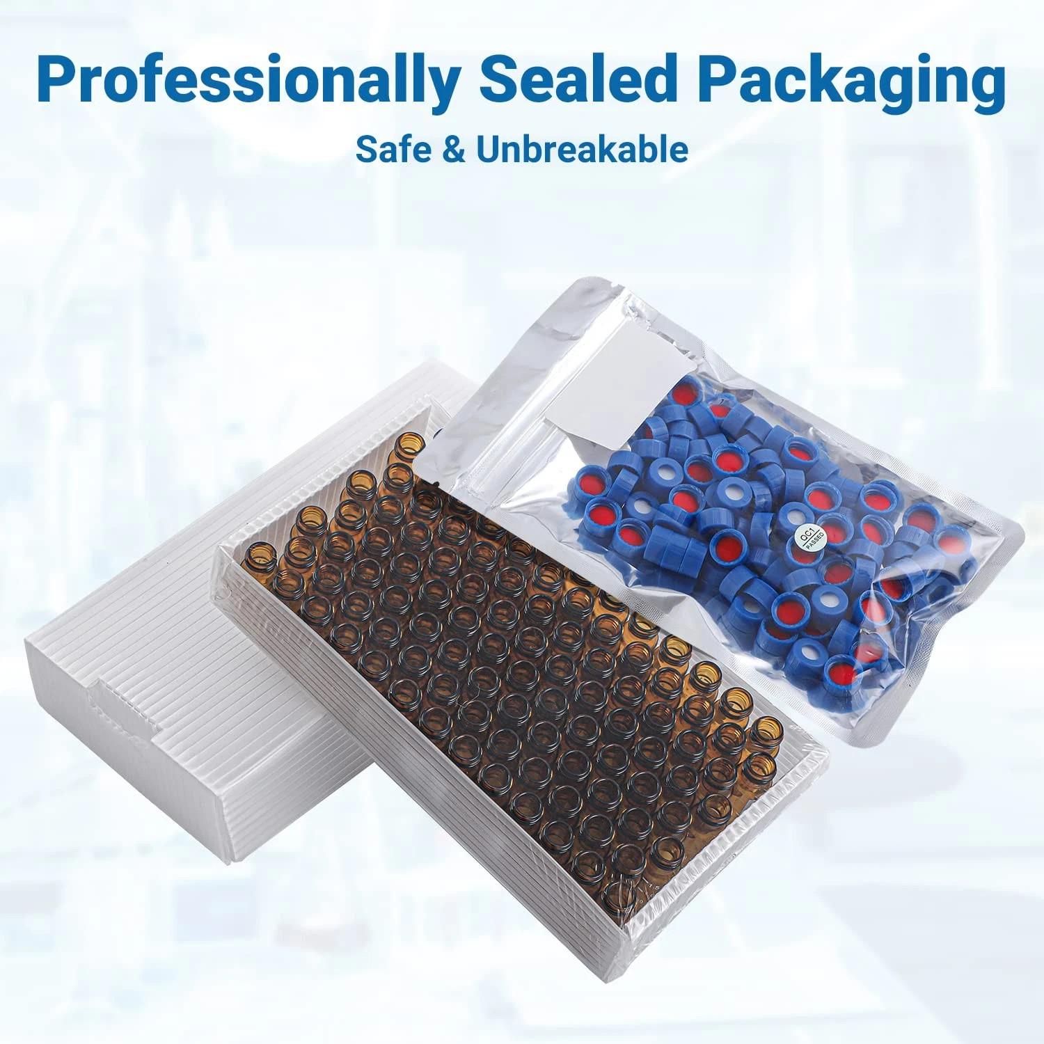 100PCS 2ml HPLC Autosampler Clear/Amber Vials 9-425 Screw Cap Vial Inserts 250uL