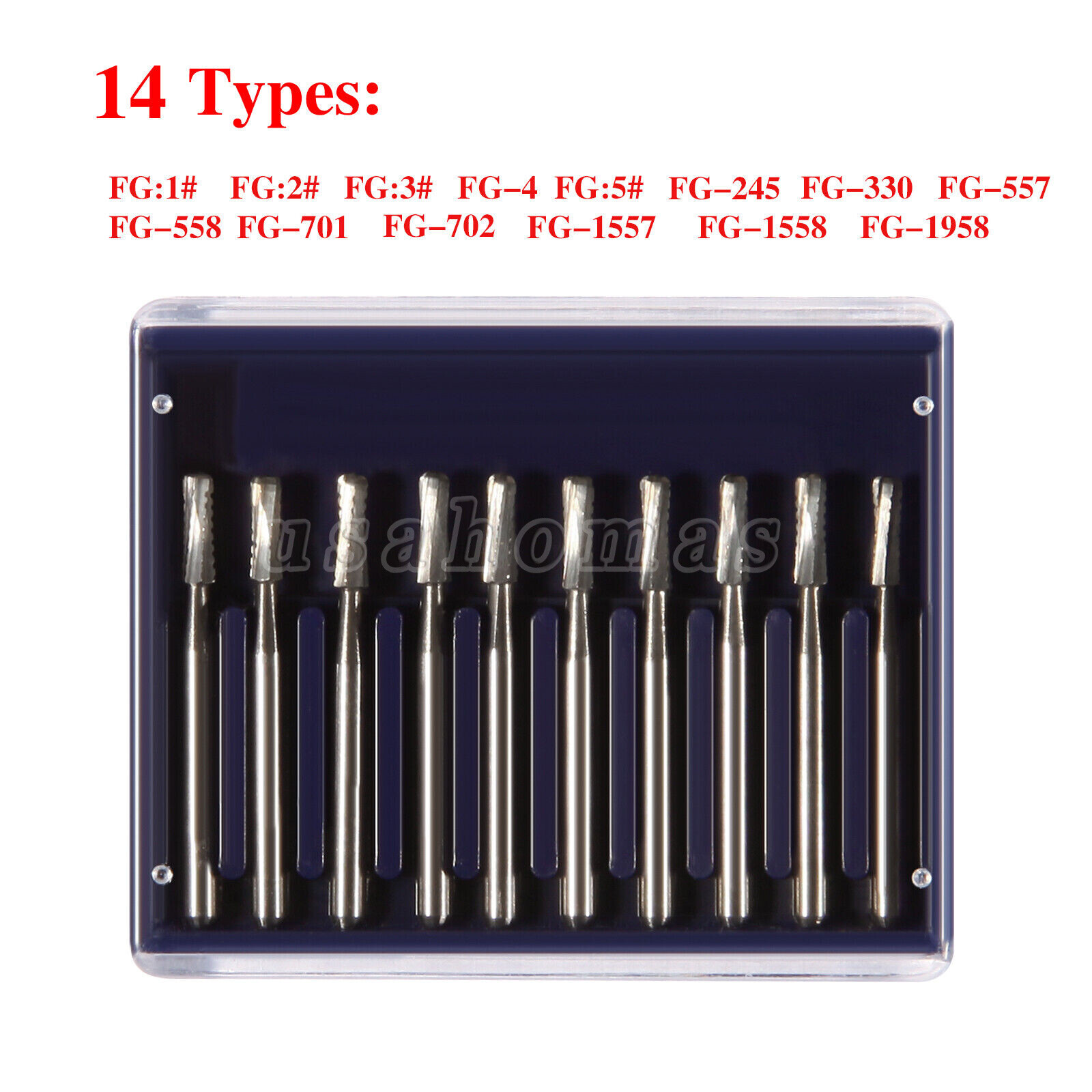 Dental Fissure Tungsten Steel Carbide Burs High Speed Handpiece FG 557/558