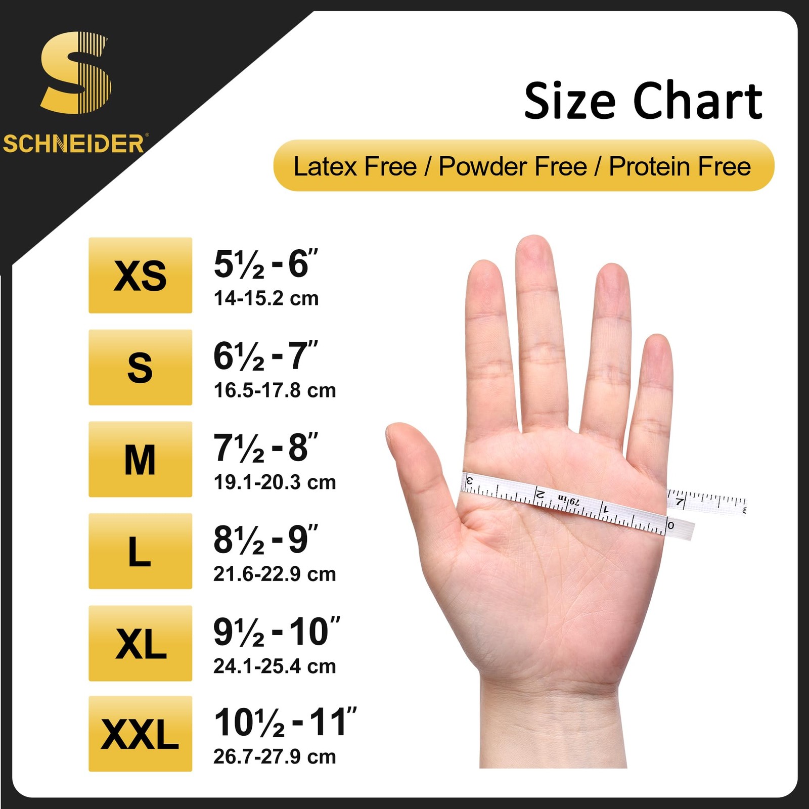 Schneider Nitrile Exam Gloves, Black, Medium, Box of 100, 5 Mil Thick Dispos…
