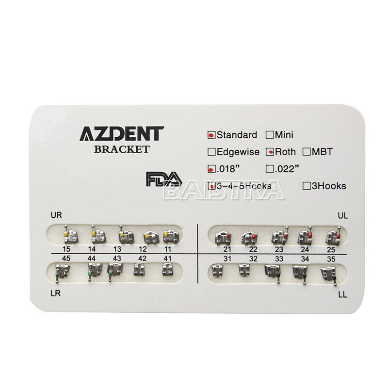 AZ Dental Orthodontic Bracket Braces Mini Standard MBT Roth Slot.018 022 Hooks