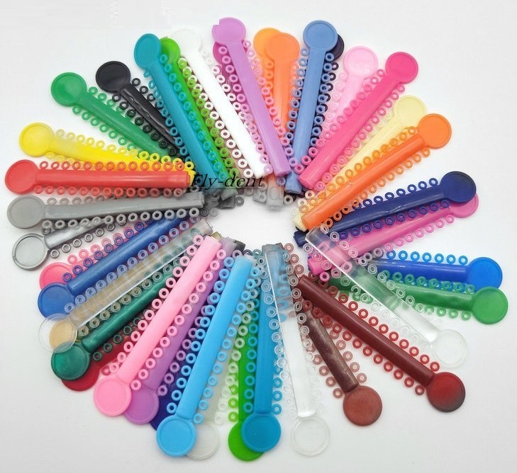 Dental Orthodontic Braces Elastic Ligature Ties Rubber Bands Single/Double Color