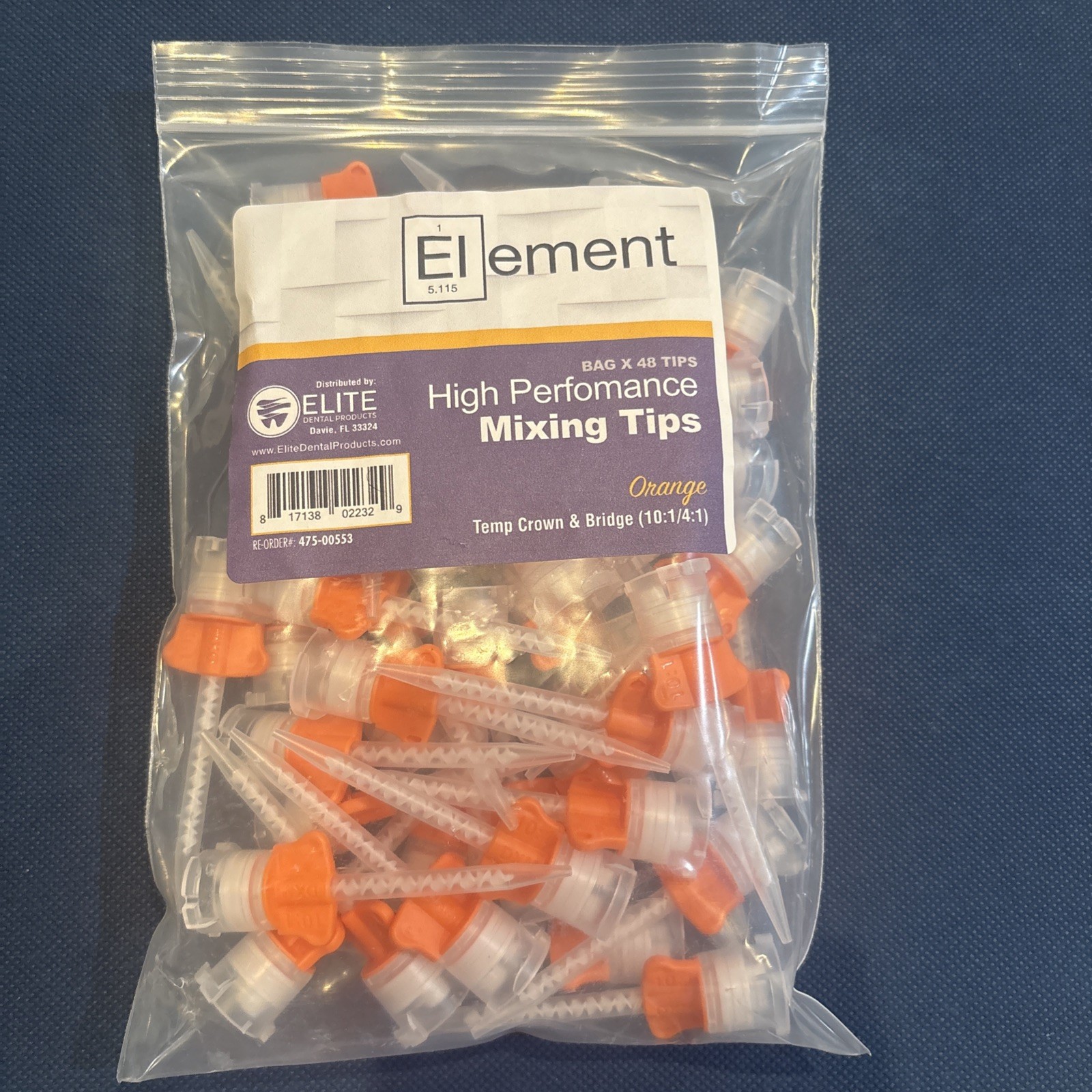 Temp Crown & Bridge Dental HP 10:1 / 4:1 ratio Orange Mixing Tips 48pcs –