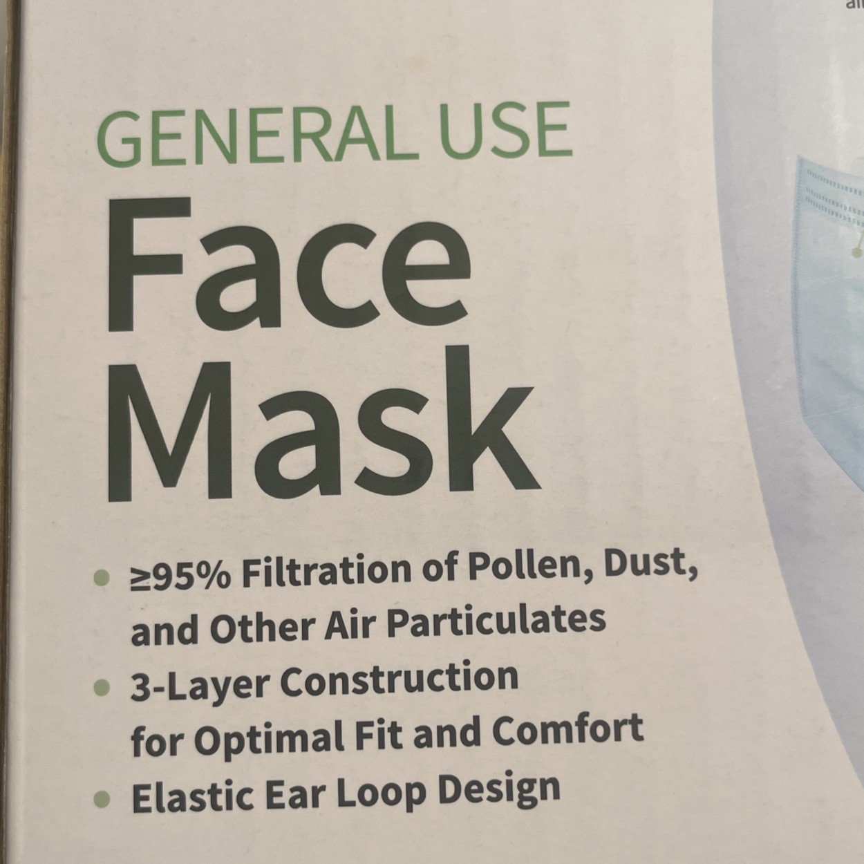 FLTR Pure Protection General Use Face mask 3 Layer/Ear Loop Design 200 Masks