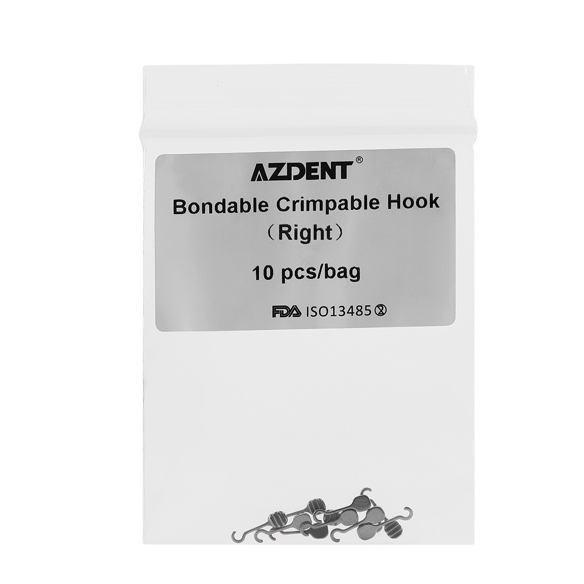 AZDENT Dental Orthodontic Crimpable Hook Sliding Cross Tube Stops Type 10Pc/Set