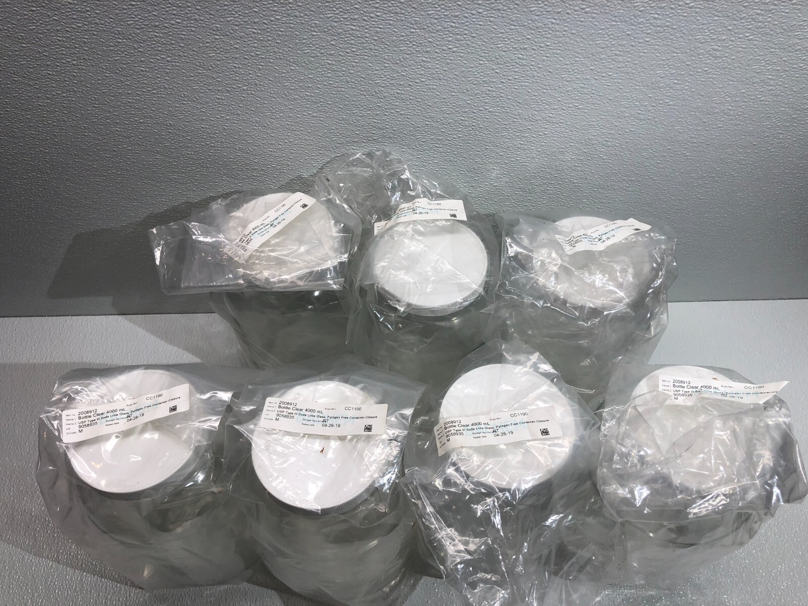Bachem Bottle Clear 4000mL USP Type III Soda Lime Glass 2008912