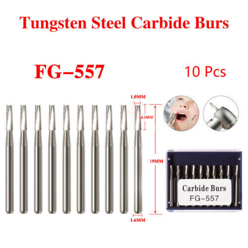 Dental Tungsten Carbide Bur FG Drill Round Type For High Speed Handpiece FG-557