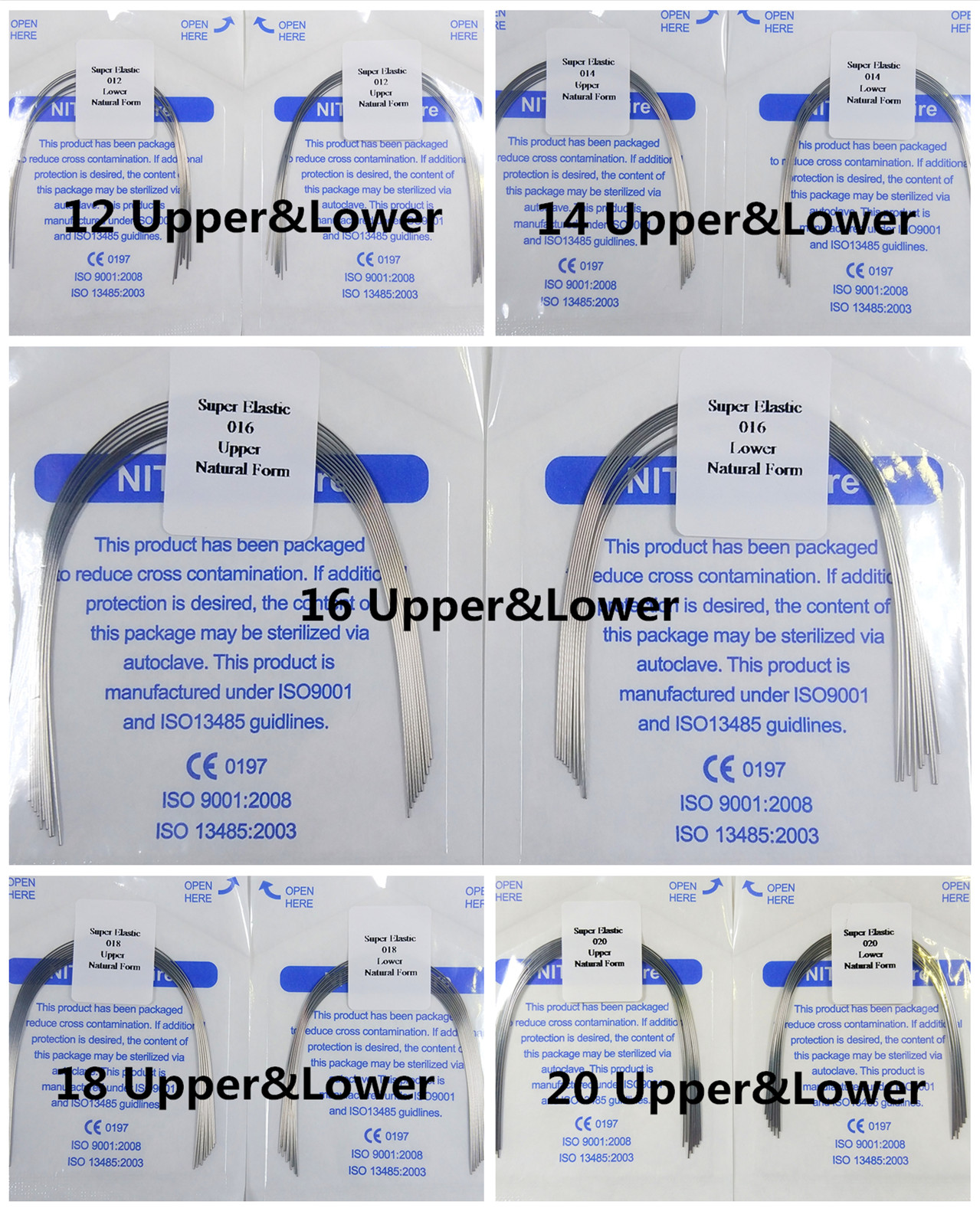 100Pcs Dental Orthodontic Niti Arch Wire Rectangular Round Natural Bracket Brace