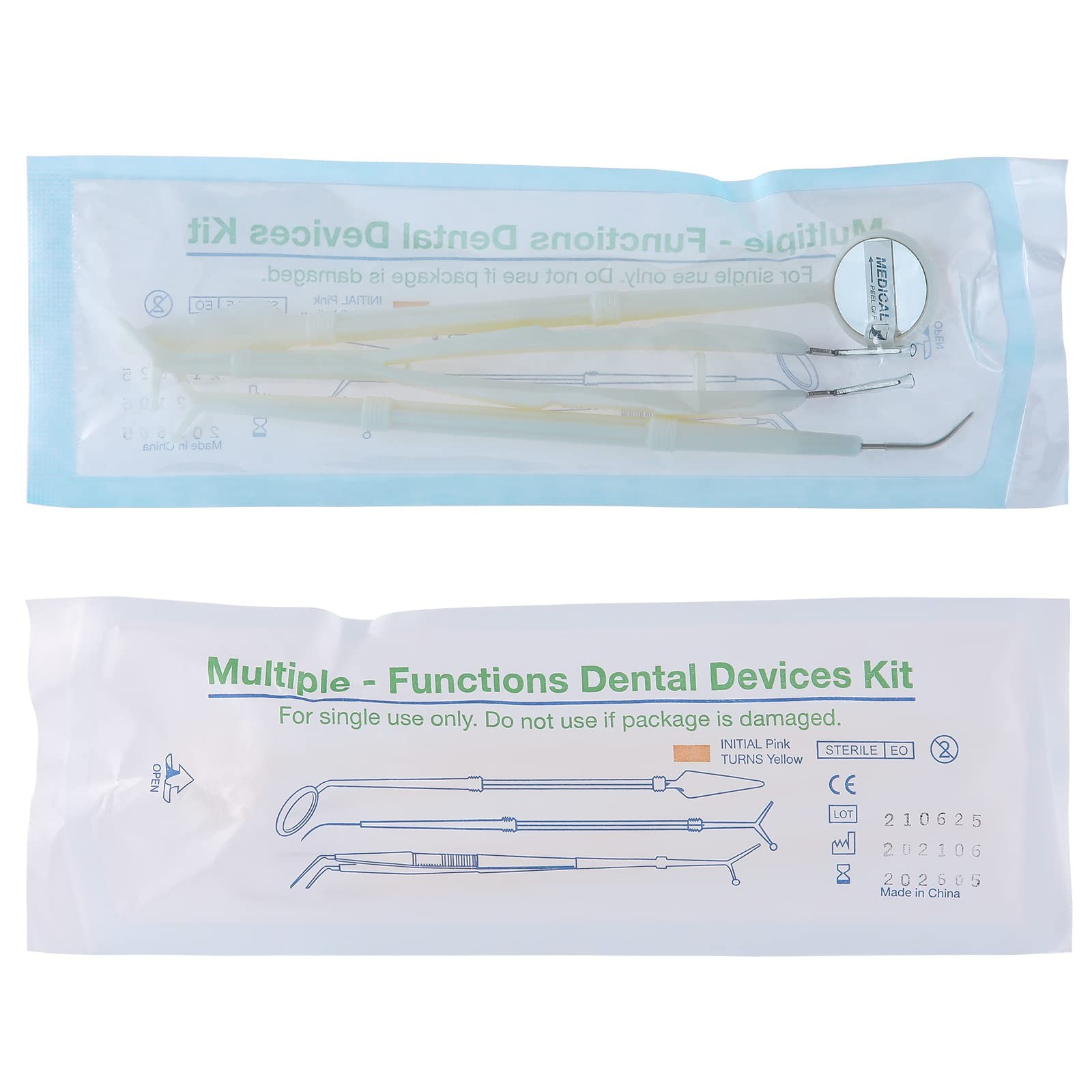 JMU 20 Pack Disposable Dental Examination Kit, 3Pcs Basic Instruments Set,…