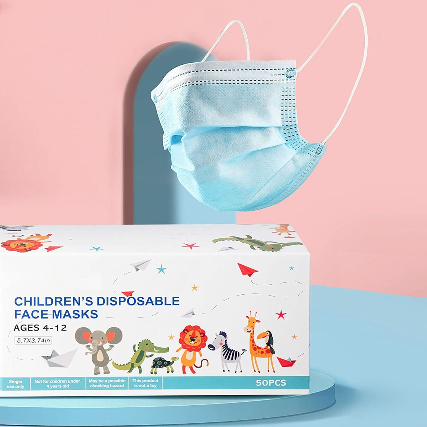 10/50/100 Pcs Kids Children Blue 3-Ply Disposable Face Mask Earloop Mouth Cover