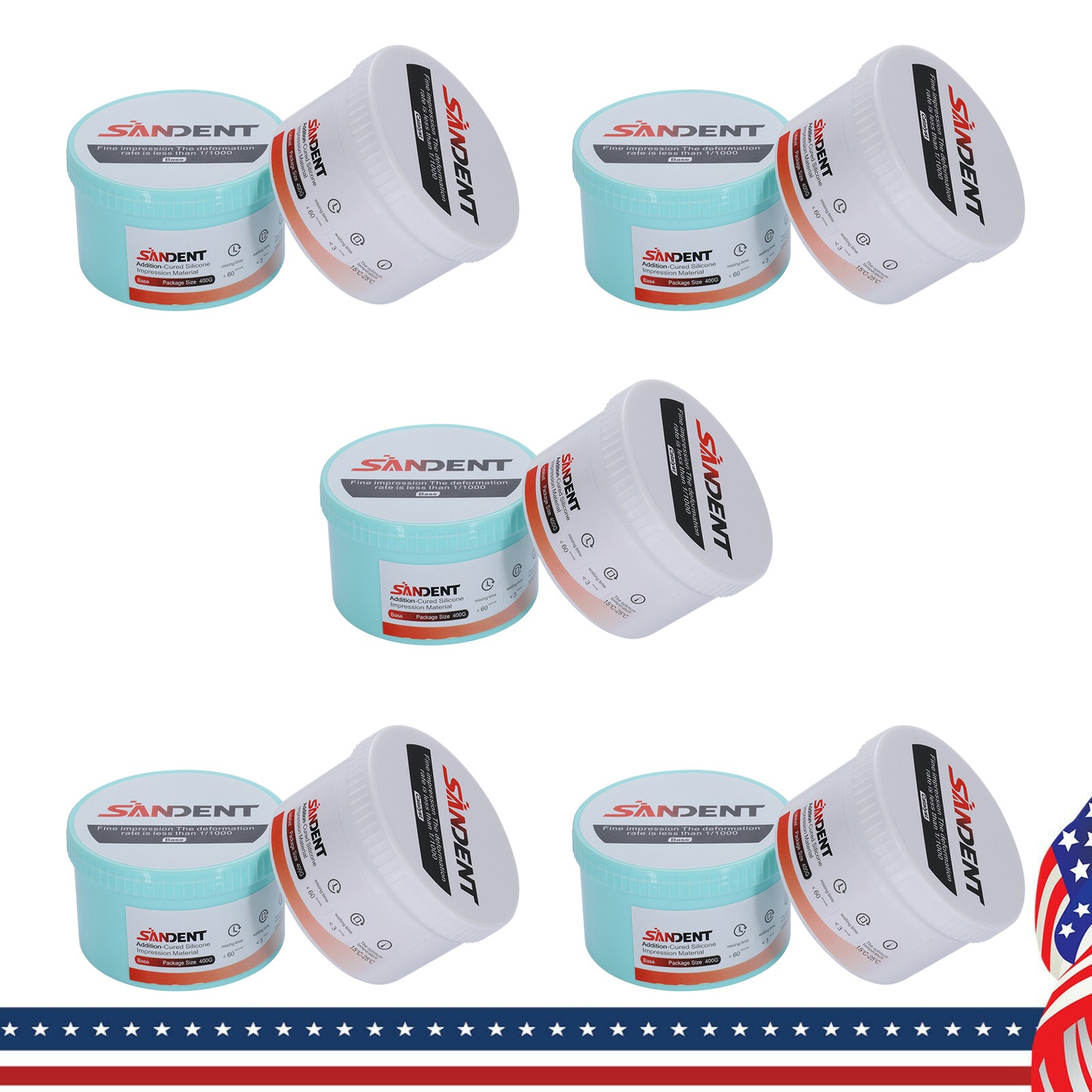1-10 Sets Dental Putty Fast Set PVS VPS Impression Material 2 x 400 ml PR