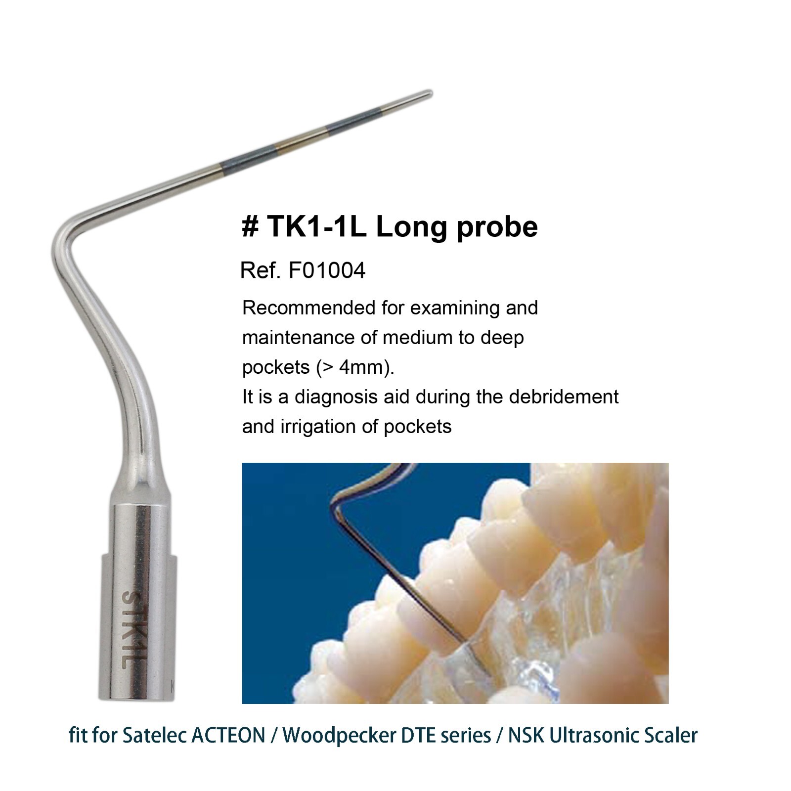 fit ACTEON NEWTRON Satelec Piezo Ultrasonic Scaler Tips H3 H4L TK-1L TK2-1L 10P