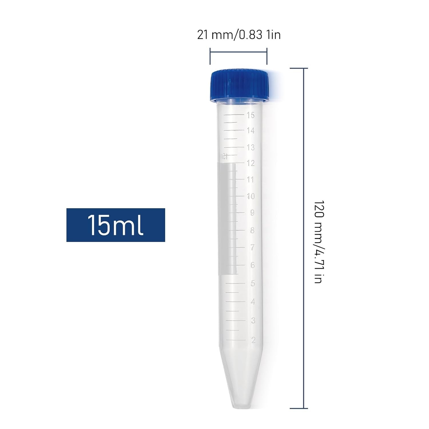 10Pcs Conical Centrifuge Tubes 15mL,Plastic Test Tubes with Screw Caps, Polyprop