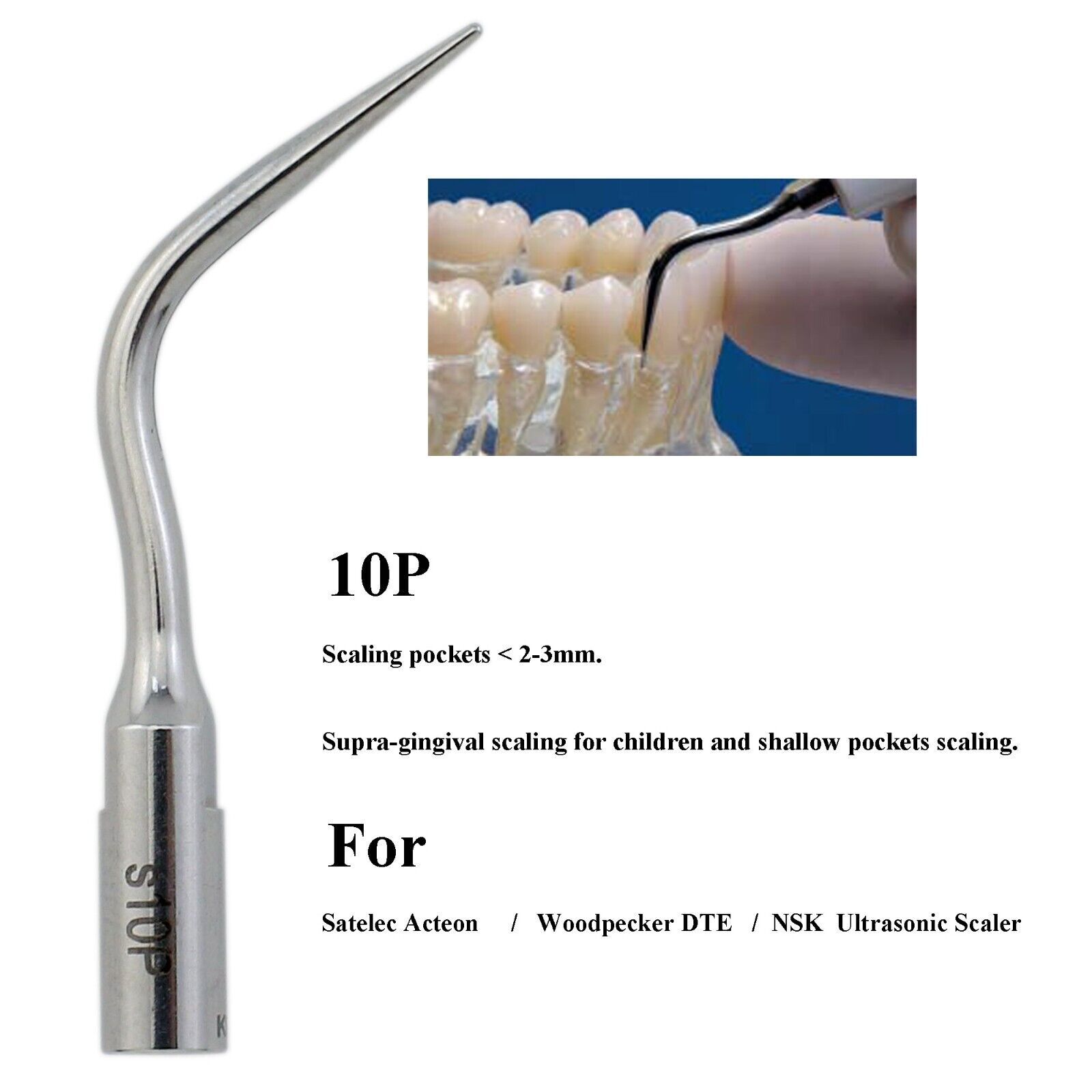 Dental Ultrasonic Piezo Scaler Periodontal Tips 10P Fit Satelec Acteon DTE NSK