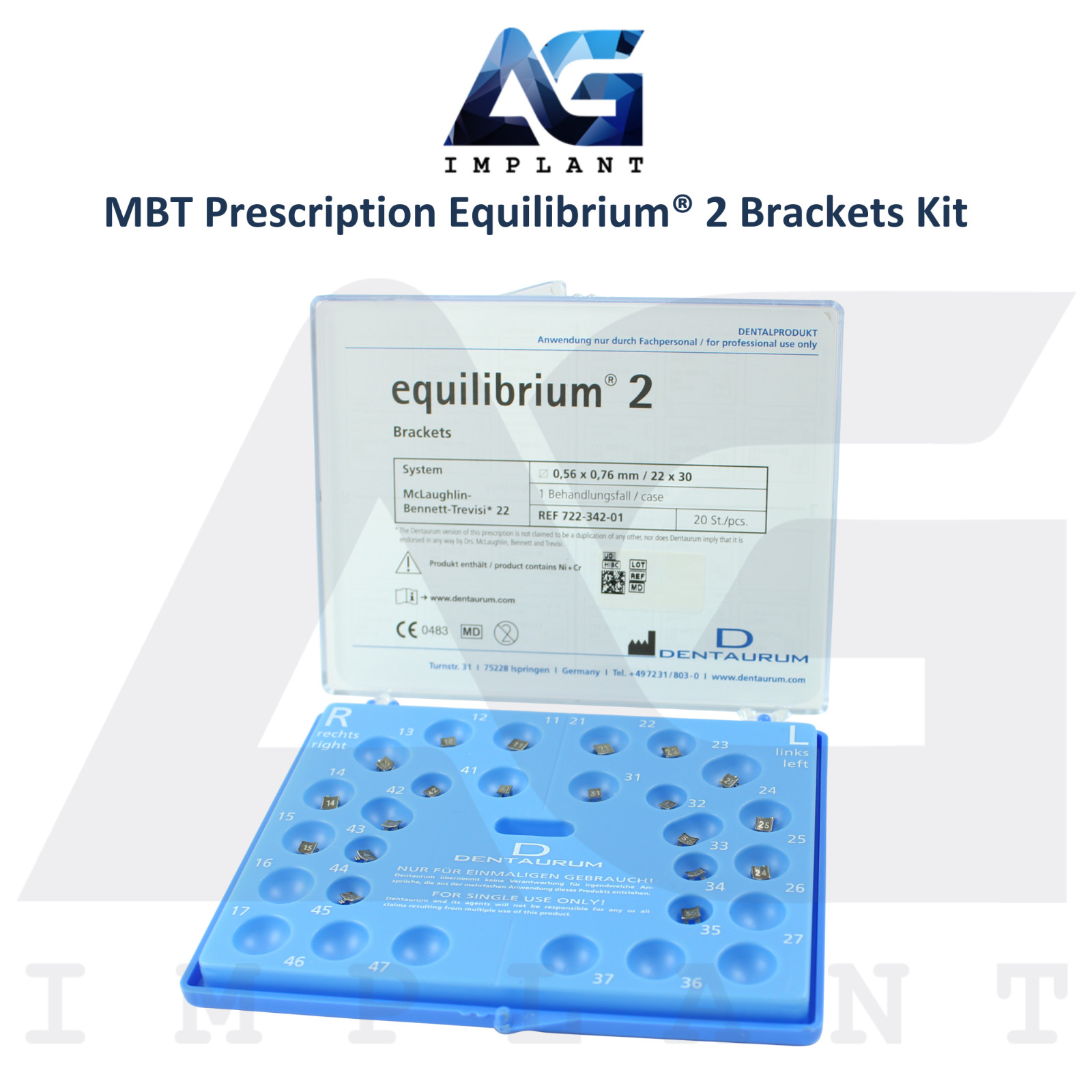 Dental Equilibrium 2 Metal MBT Prescription Brackets Kit 20pcs Orthodontic
