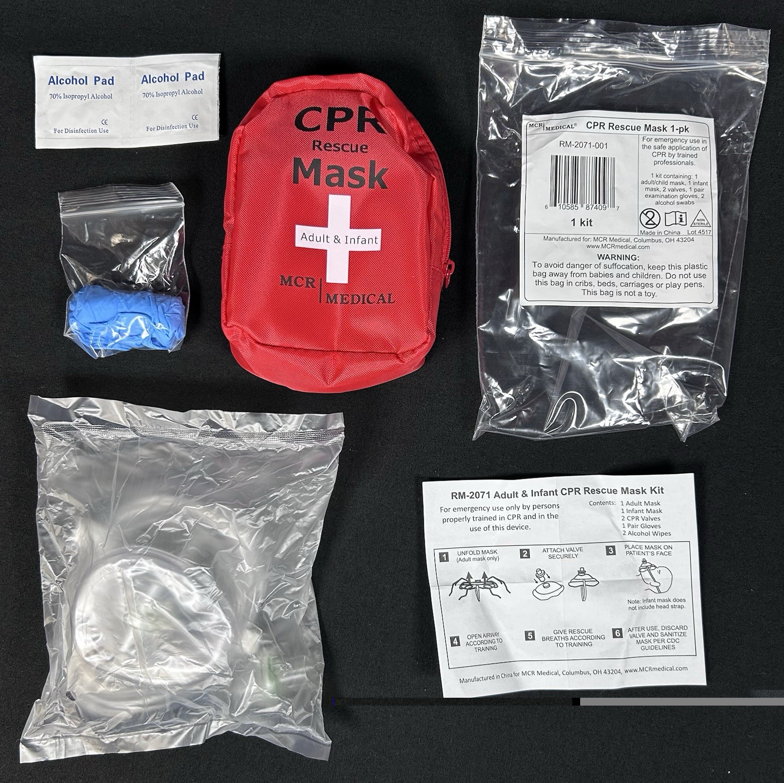 CPR Rescue Mask Kit 10-pack RM-2071-010 MCR Medical