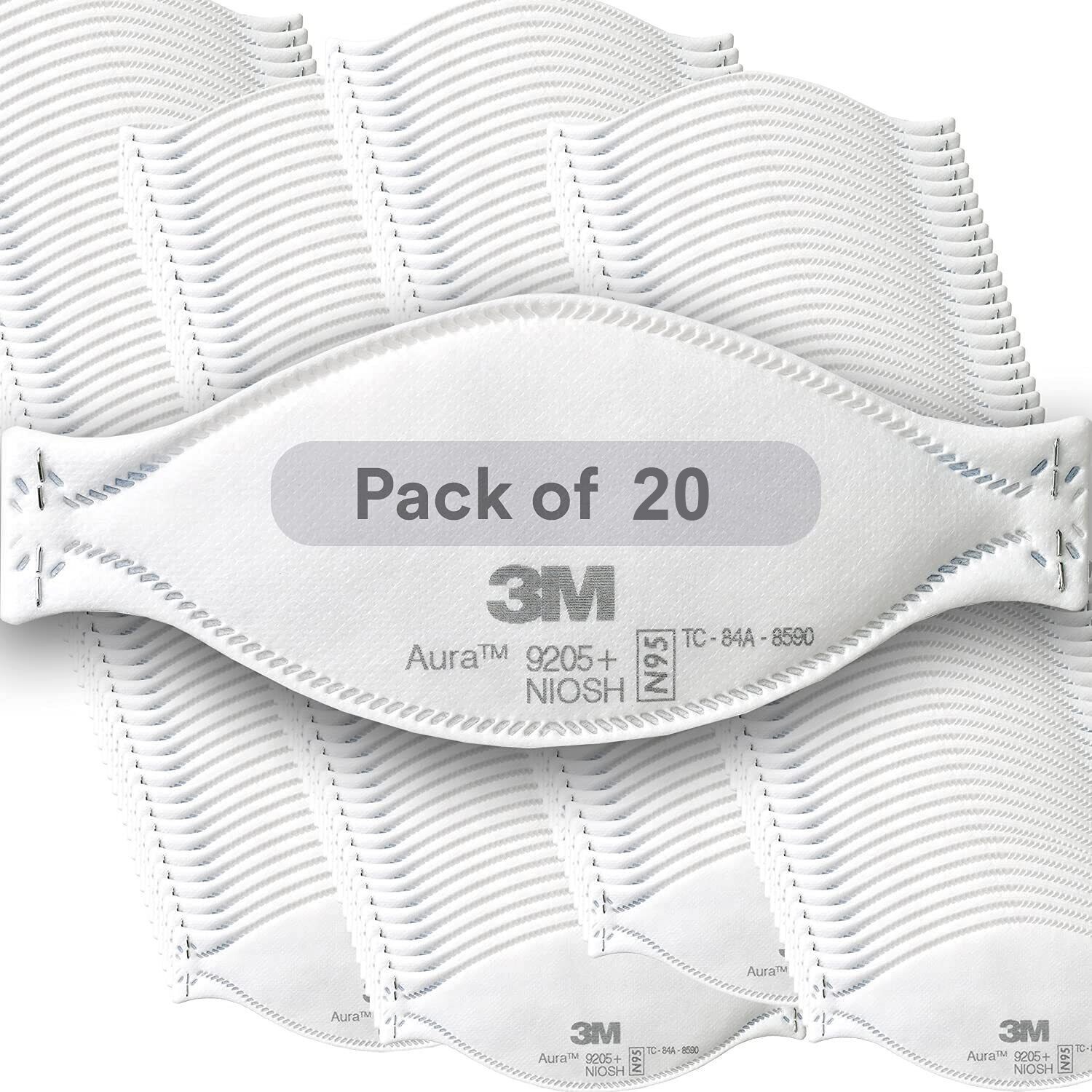 3M Aura 9205+ N95 Particulate Respirator Disposable Protective Mask 20PCS