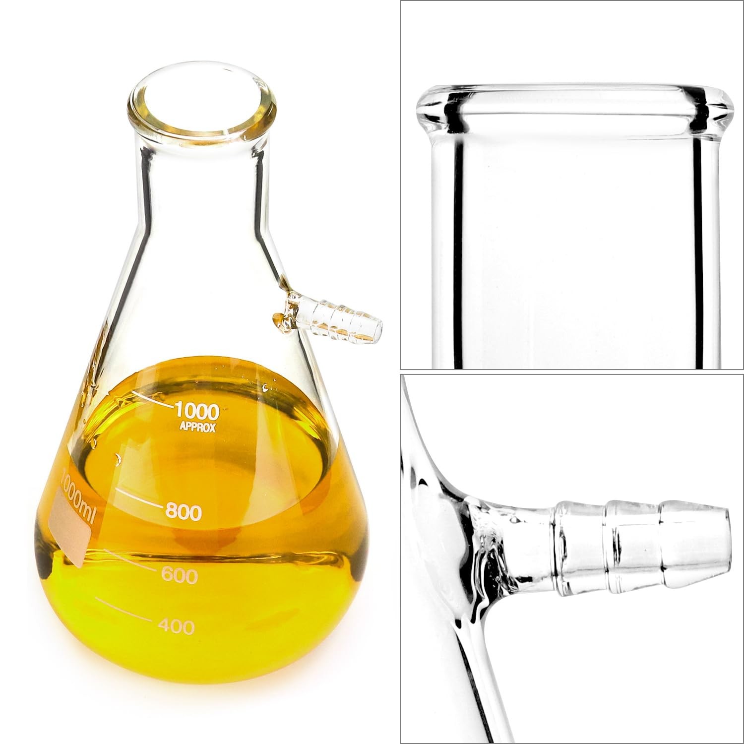 QWORK 1000ML Buchner Funnel Kit Filter Flask Set, 1L Vacuum 80mm Clear