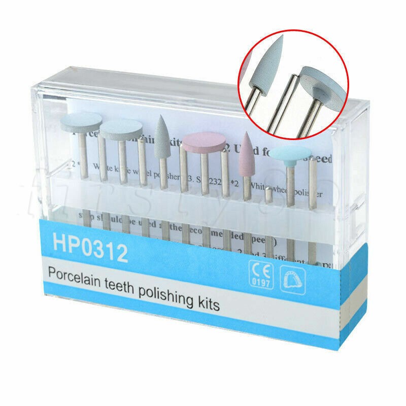 3 Types Dental Diamond Burs Cups Composite Polishing Kit for Low Speed Handpiece
