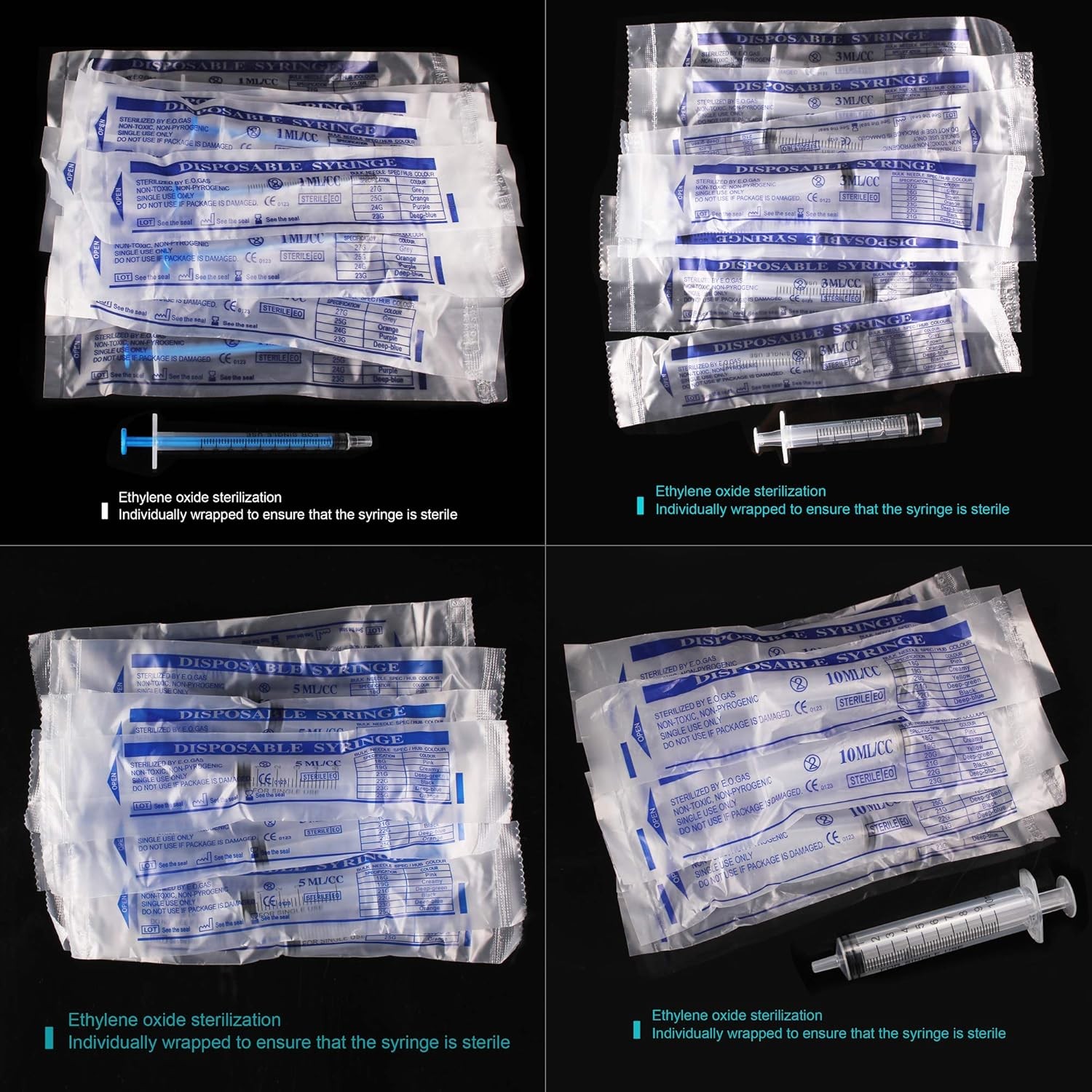 20Pack 1Ml / 3Ml / 5Ml / 10Ml Syringe without Needle – Small Plastic Syringes St
